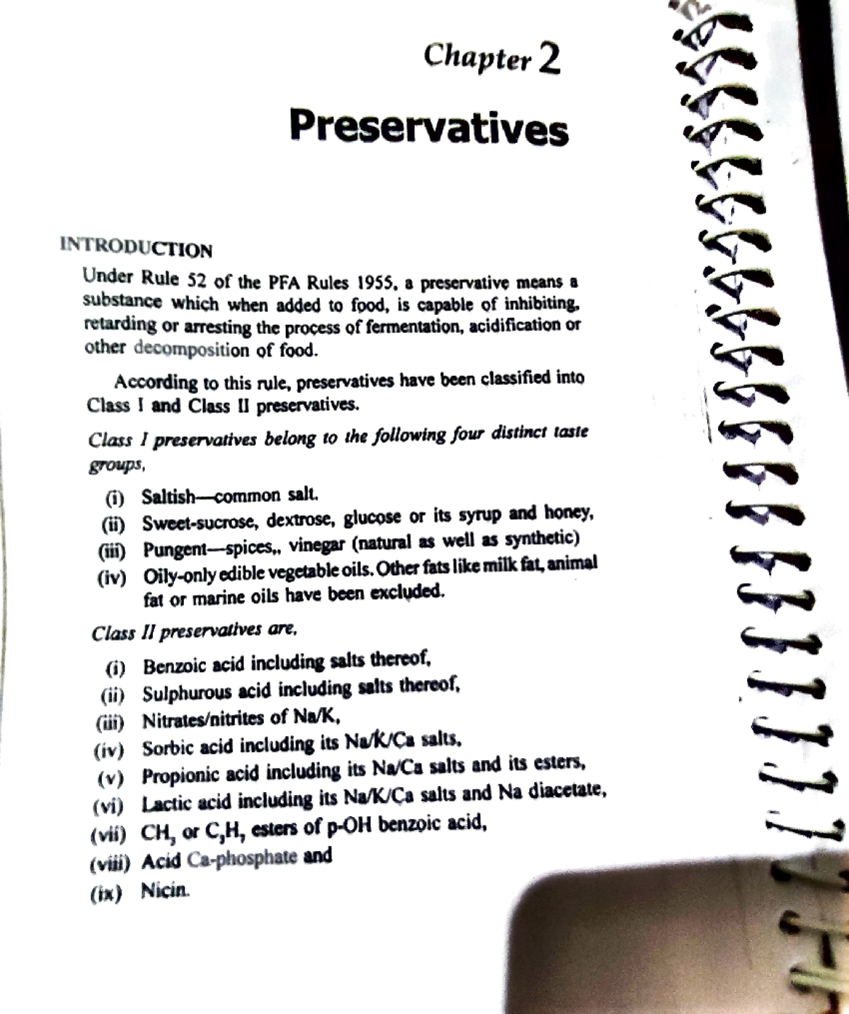 Food preservatives notes - Chapter 2 Preservatives INTRonucrroN Unckr ...