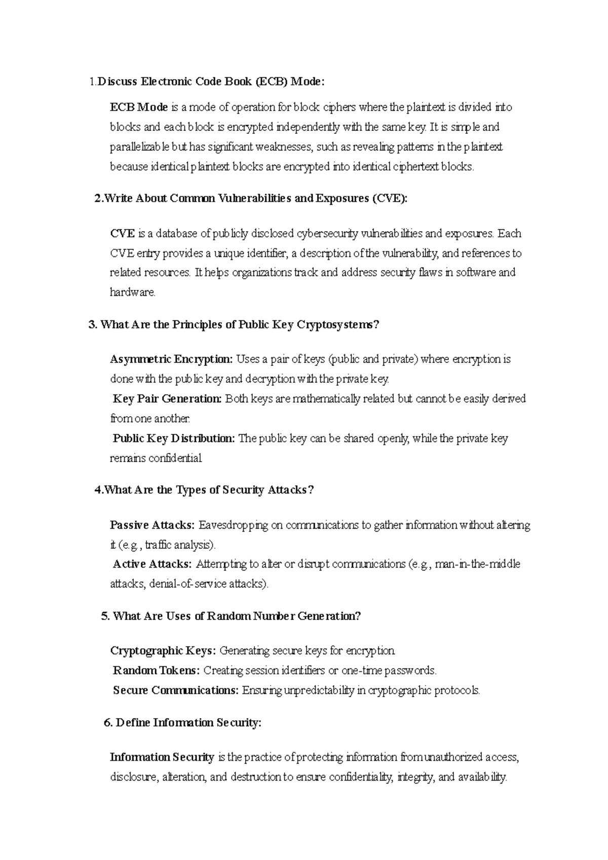 ISRM- Shorts - Google Docs - 1 Electronic Code Book (ECB) Mode: ECB ...