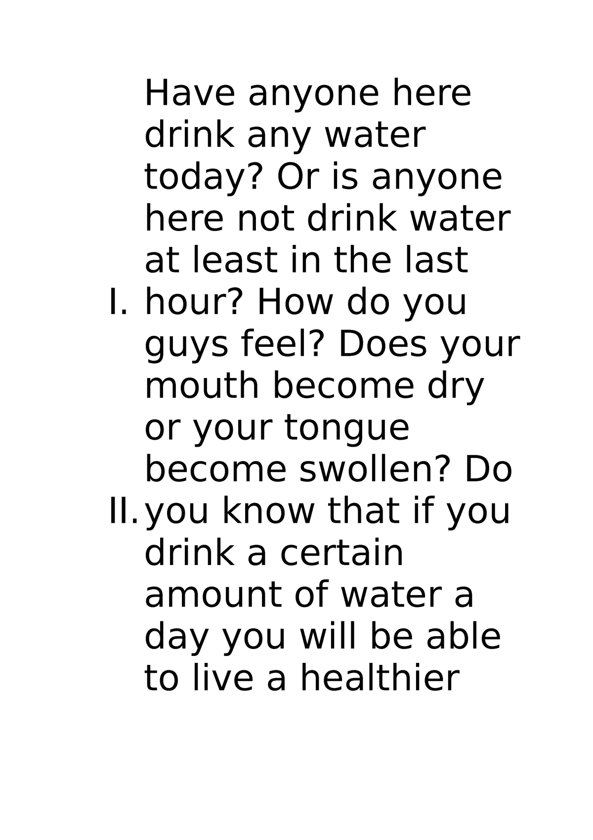 persuasive speech why you should drink more water