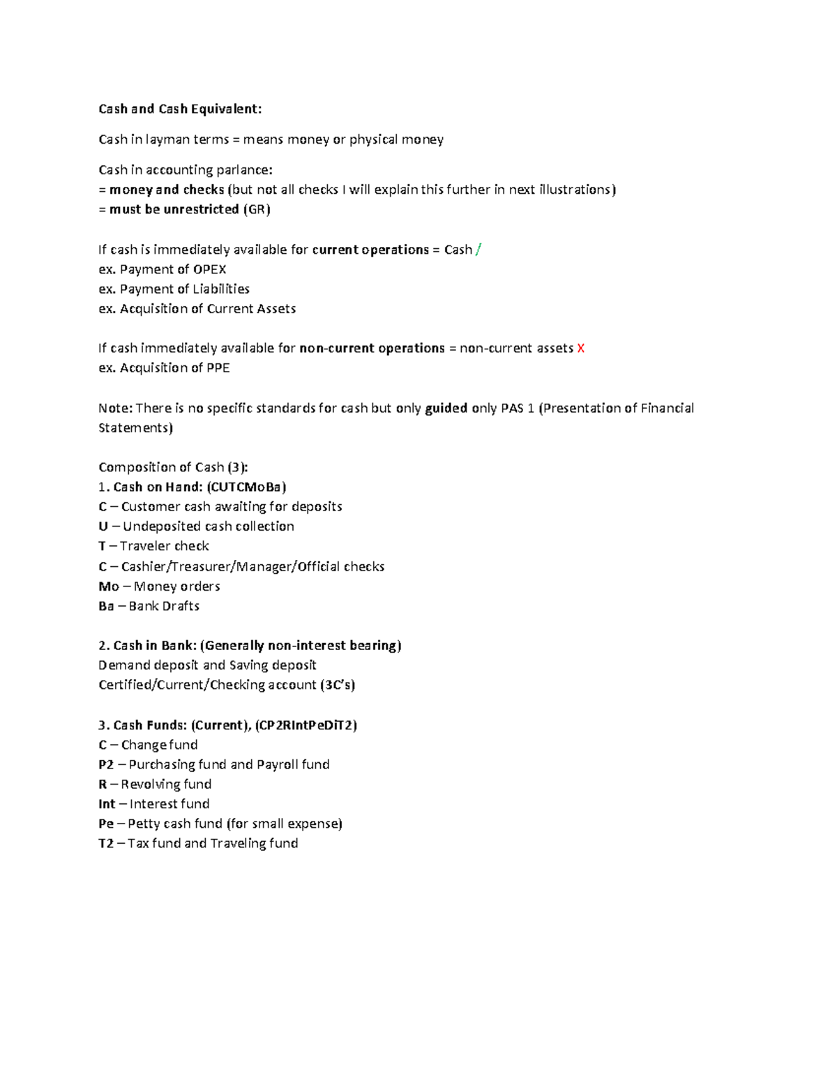 CashandCashEquivalentsPCFBankReconandProofofCash Reviewer