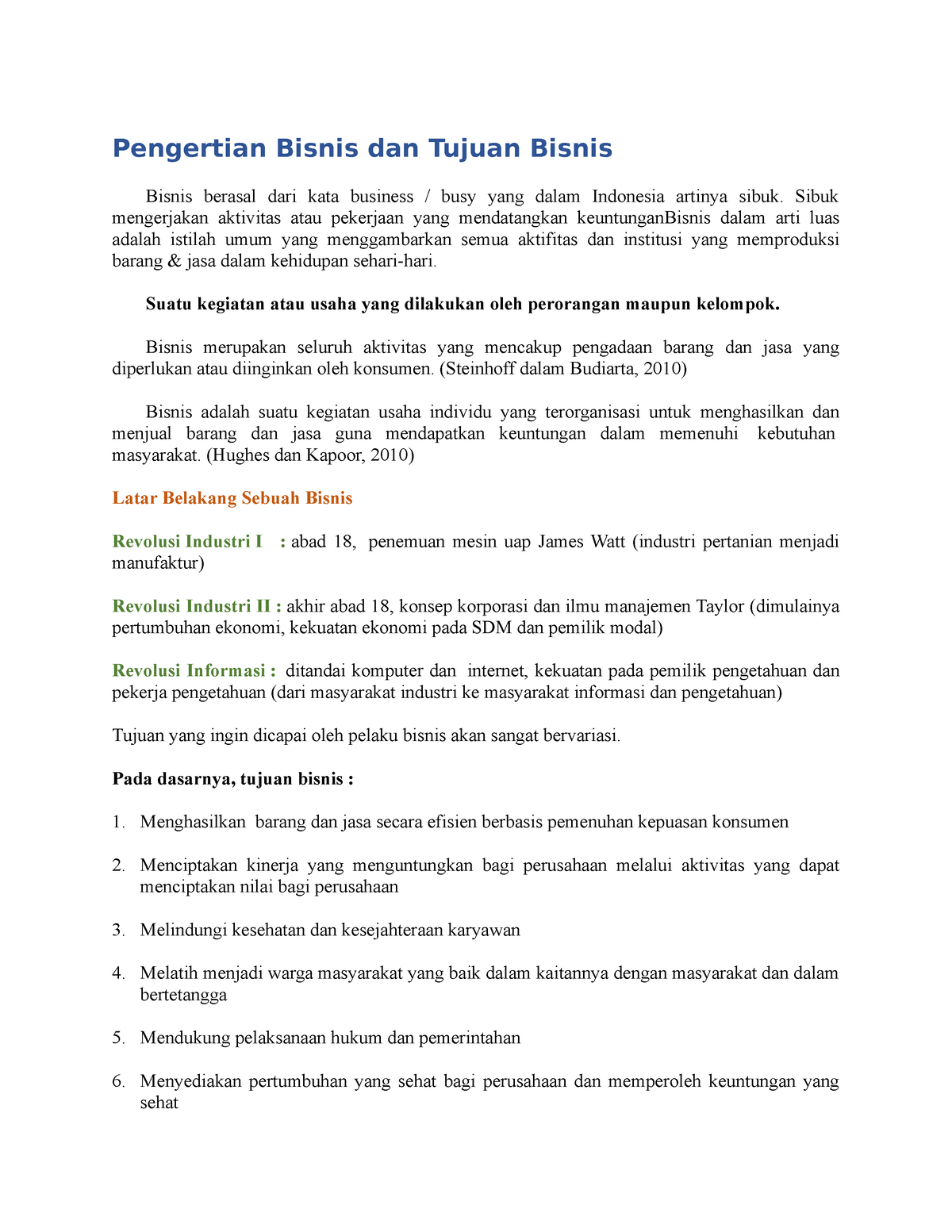 Gabungan Topik 1-14 Pengantar Bisnis - Pengertian Bisnis Dan Tujuan ...