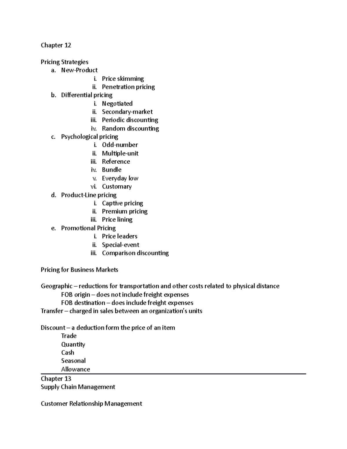 MKT 300 March 29 notes - Chapter 12 Pricing Strategies a. New-Product i ...