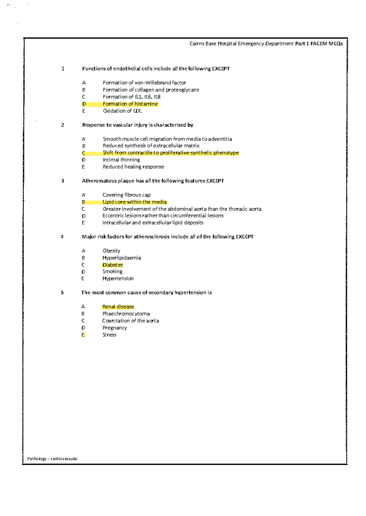 Patient Information Includes All Of The Following Except The 3 - pathology practice questions - 1 Functions of endothelial cells