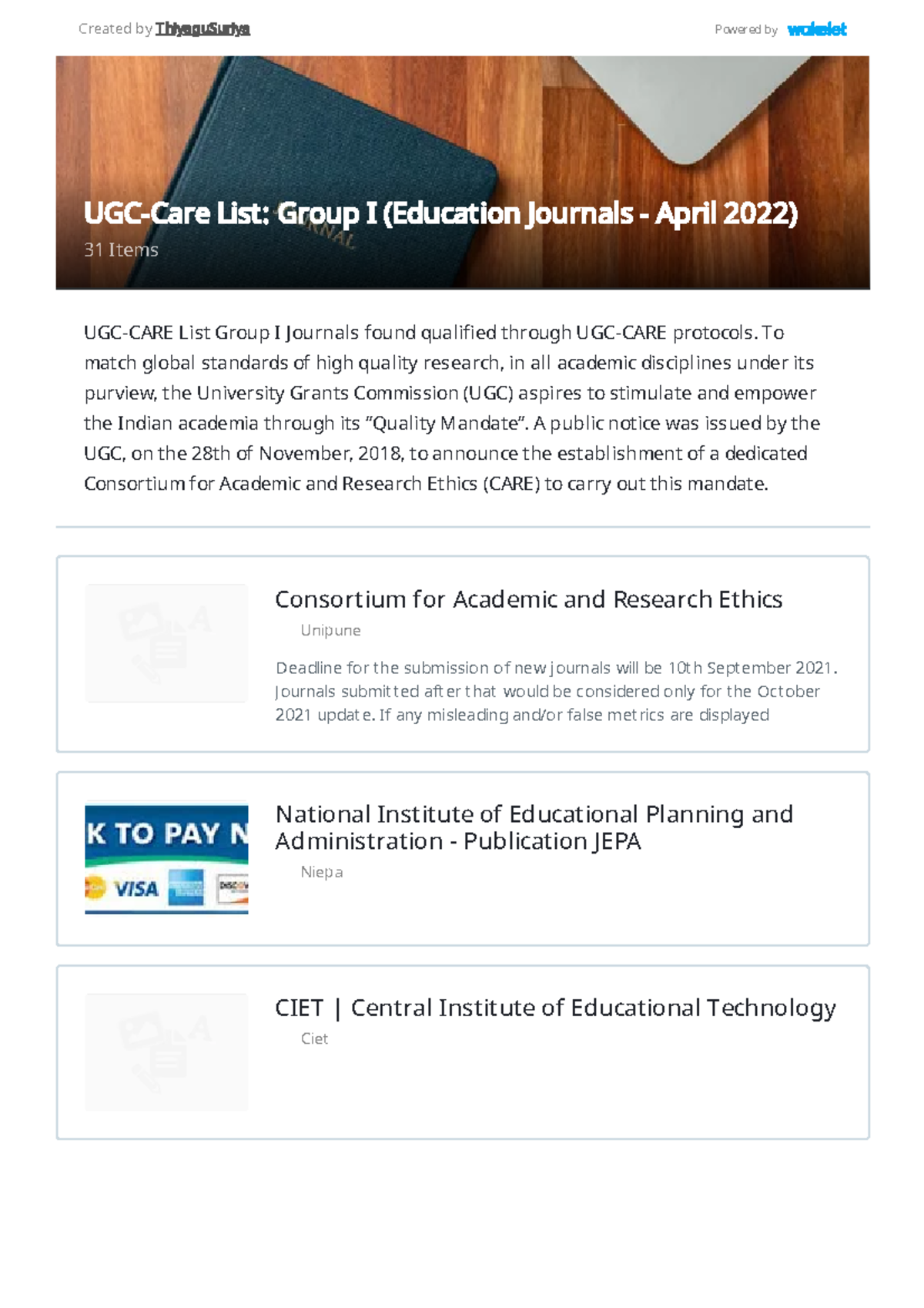 UGC-Care List Group I (Education Journals - April 2022) - Consortium ...