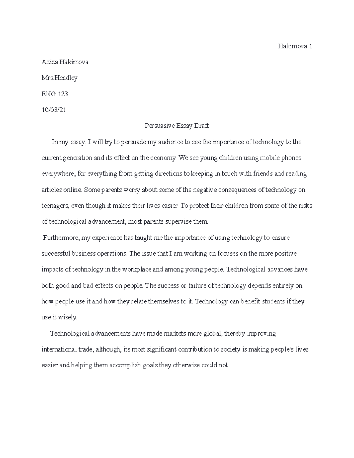 snhu eng 123 persuasive essay