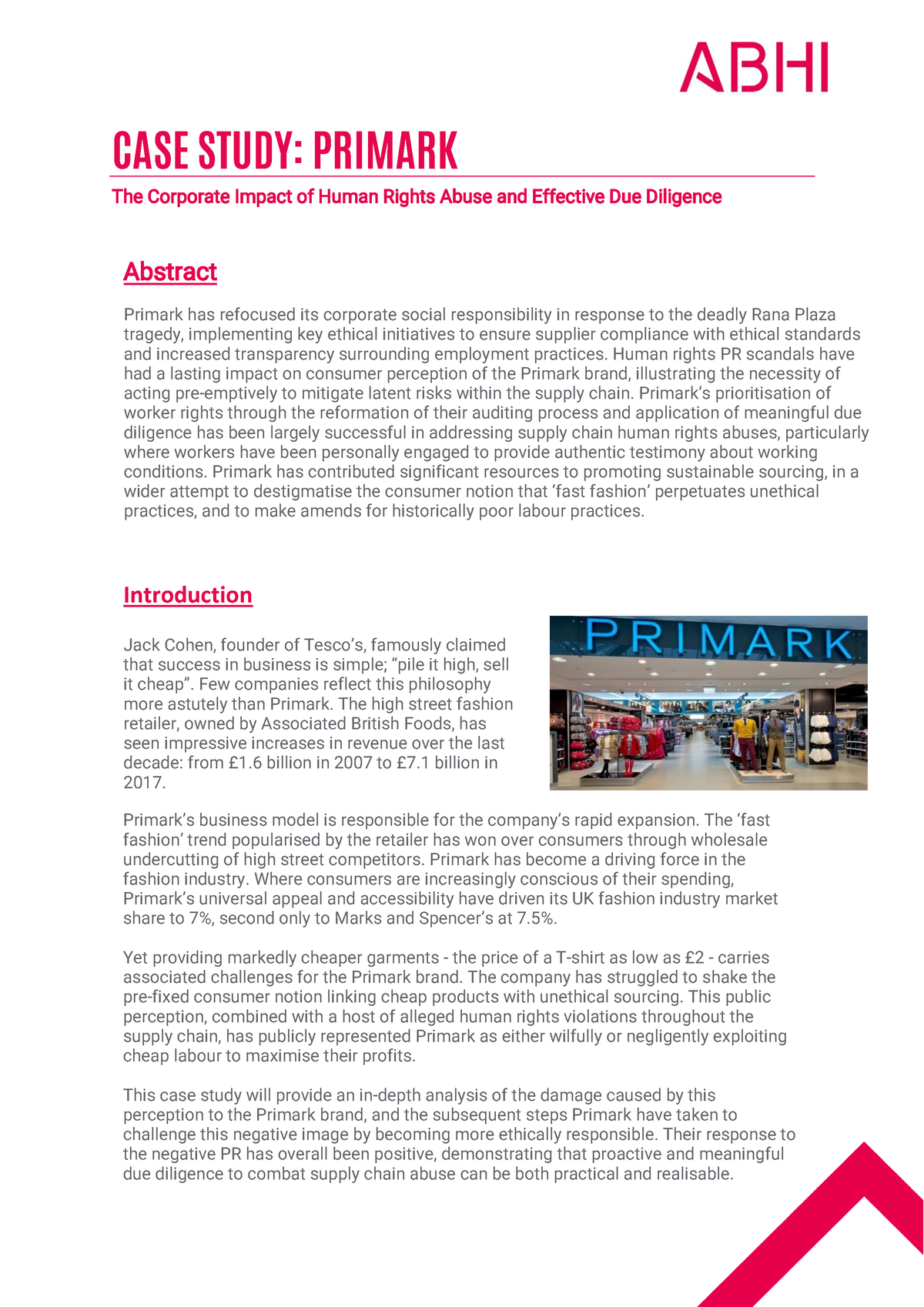 corporate social responsibility primark case study