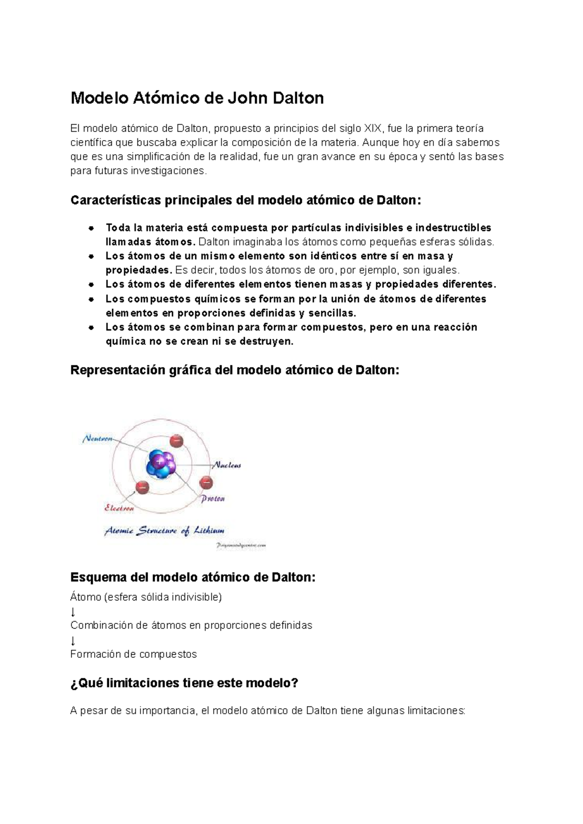 Modelos Atómicos - Modelo Atómico de John Dalton El modelo atómico de ...