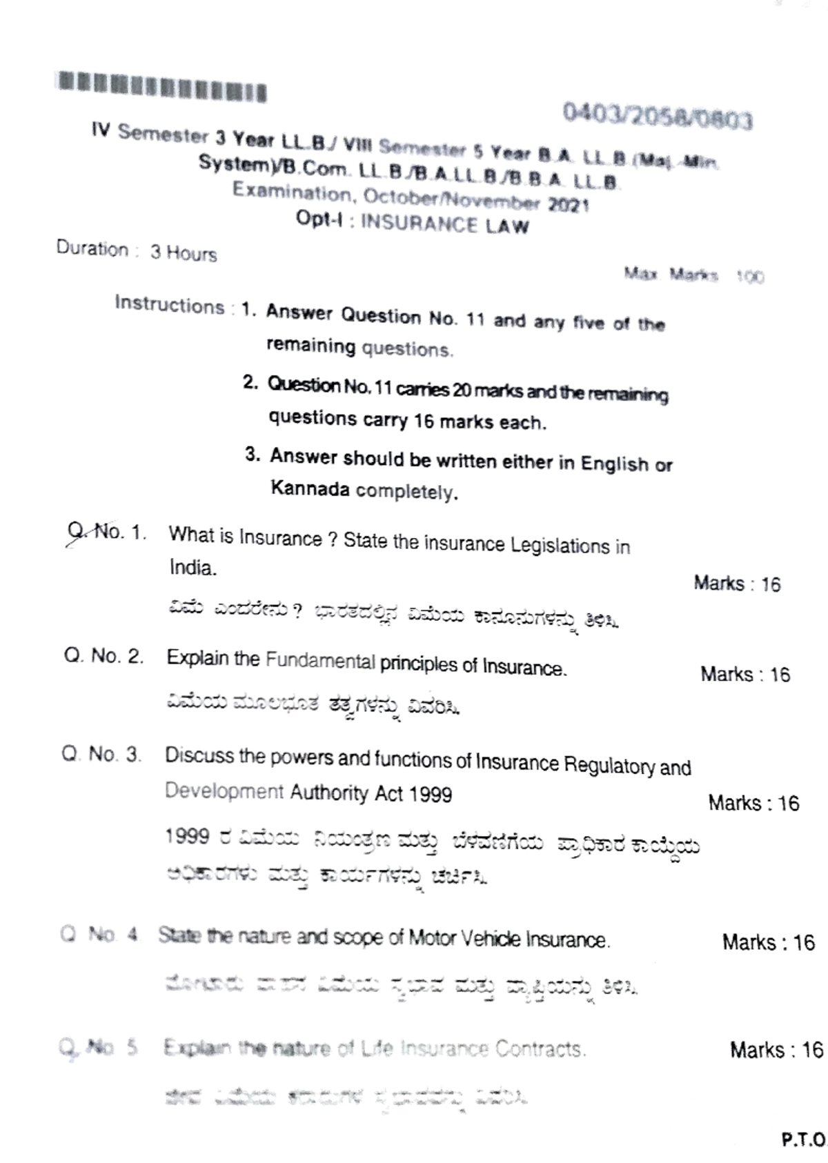 Insurance Law Previous Year Question Papers - Studocu