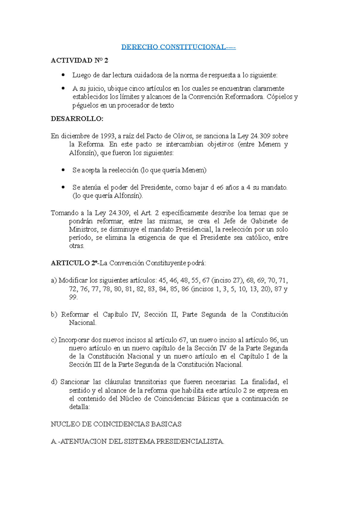 Actividad Evaluable 2 Derecho Constitcional . Trabajo Practico ...