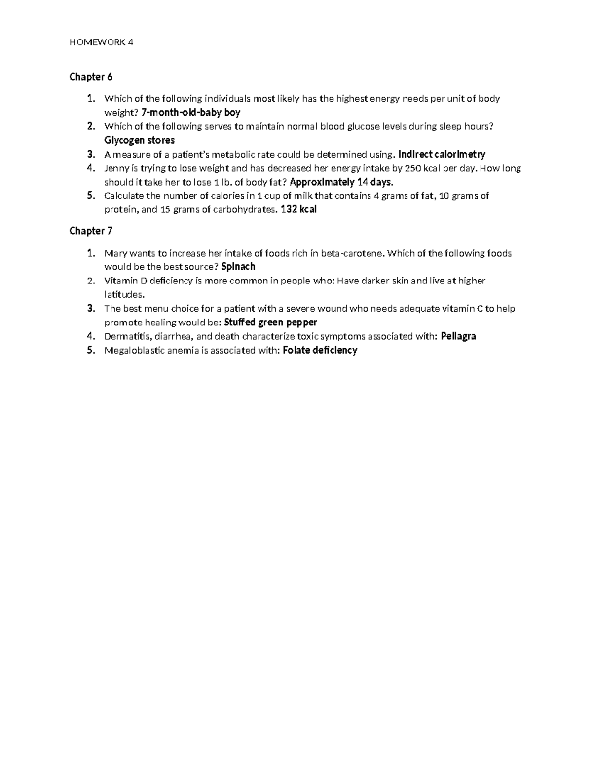 Homework 4 - Practice material - HOMEWORK 4 Chapter 6 1. Which of the ...