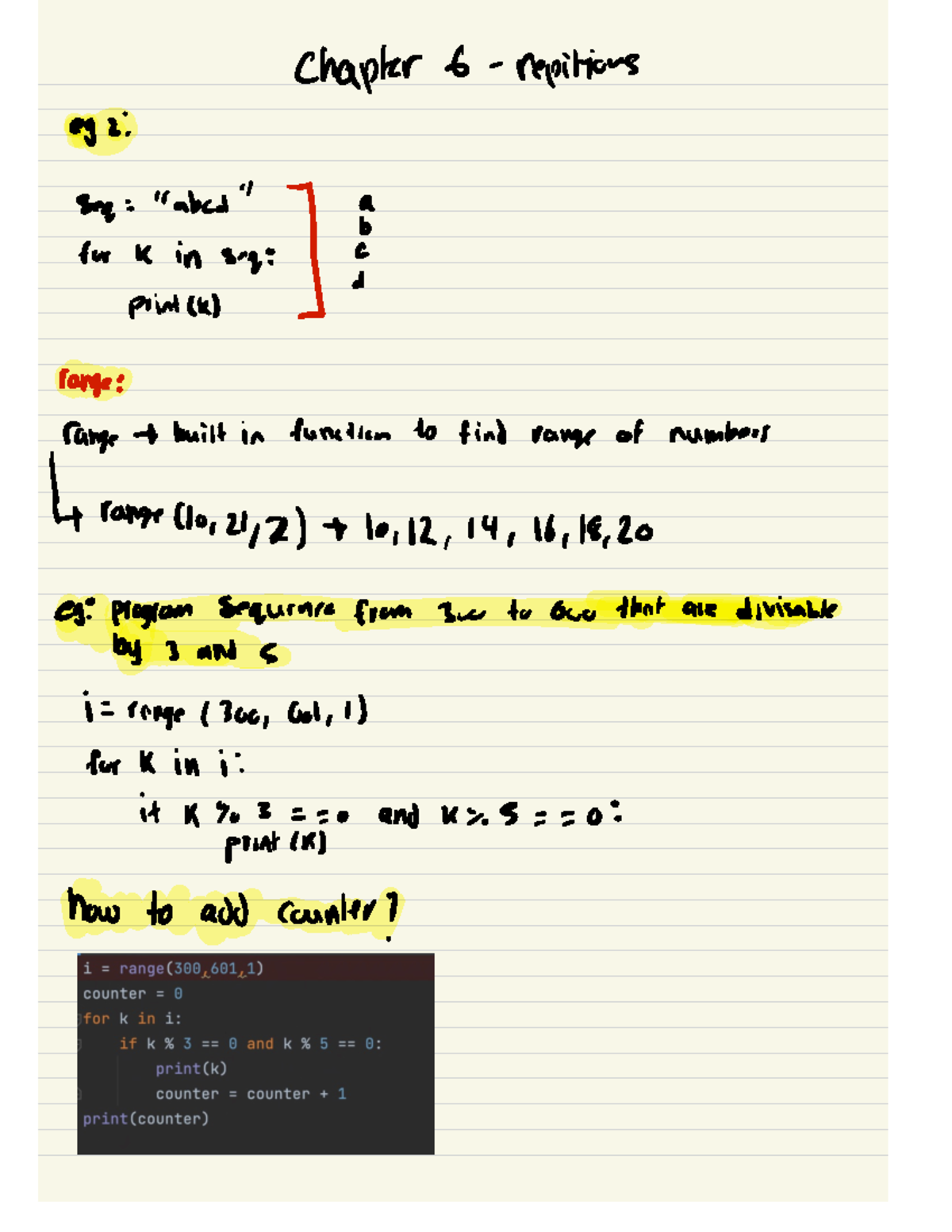 CS lesson 3 pt 3 - Notes on course topics - Chapter 6-repitions eg2 ...