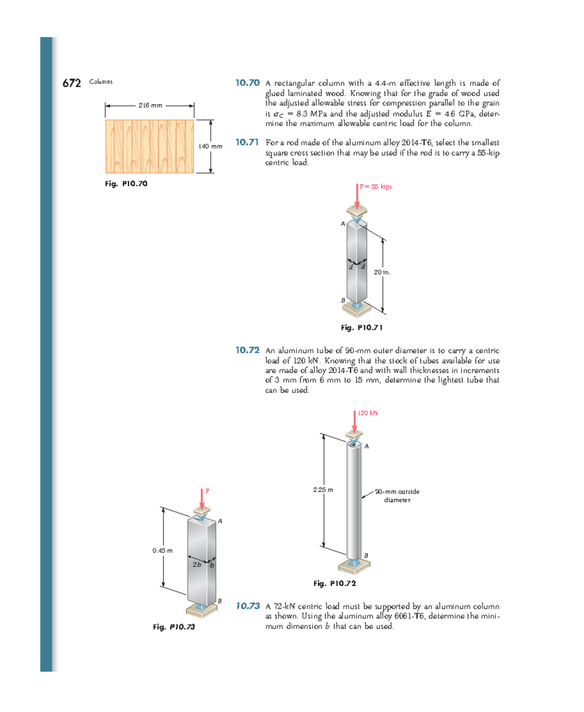 9 - Mechanics of Materials - 672 Columns 10 A rectangular column with a ...