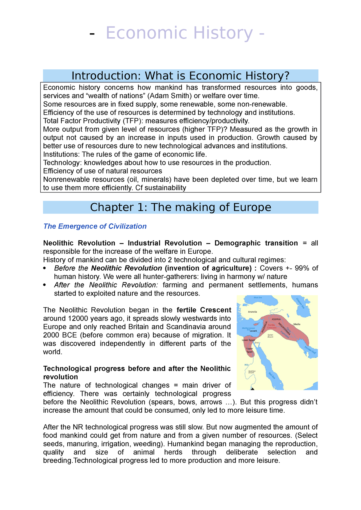 Cours - Introduction: What Is Economic History? Economic History ...