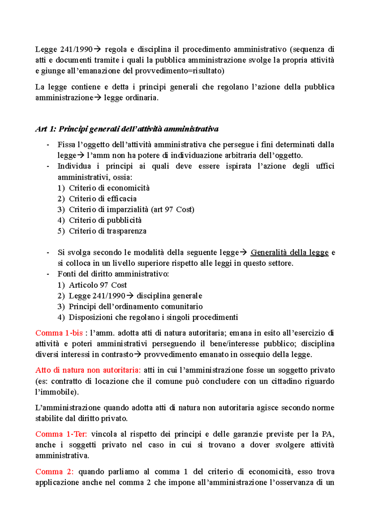 Lezione del 5 novembre La legge 241/90 il procedimento amministrativo Legge 241/1990 regola