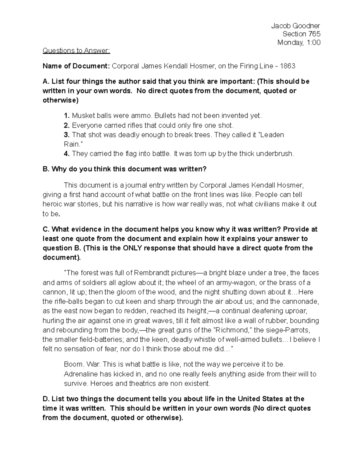 PSE 9 - Primary Source Exercise 9 - Jacob Goodner Section 765 Monday, 1 ...