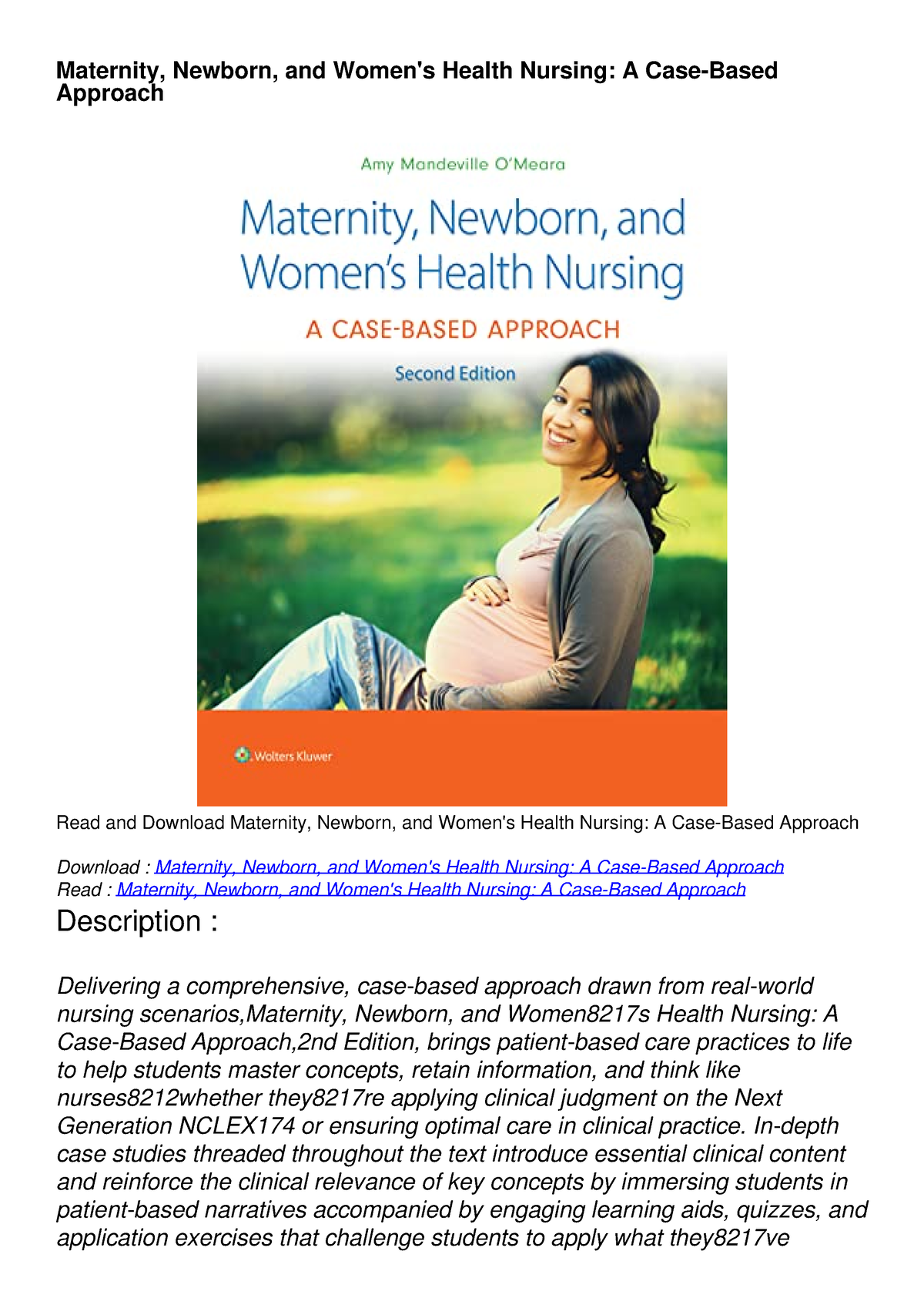 PDF_ Maternity, Newborn, and Women's Health Nursing: A Case-Based ...