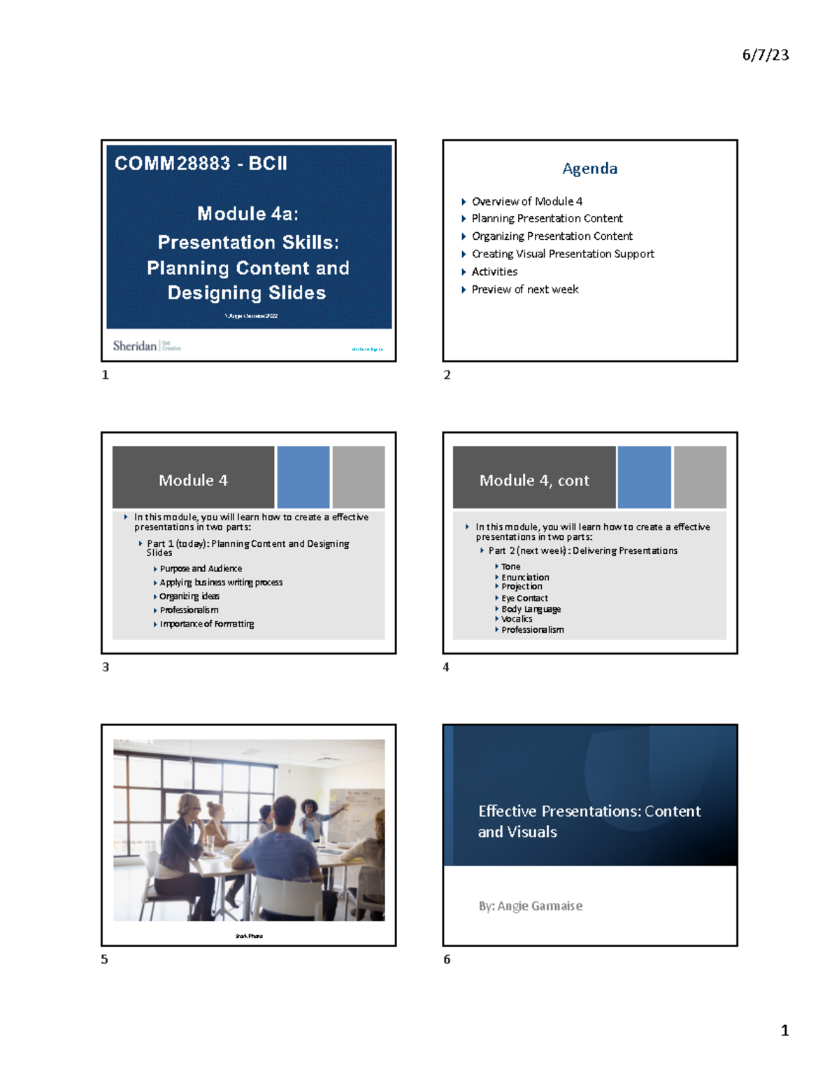 BComm II Module 4a Class Slides Effective Presentation Contentand ...