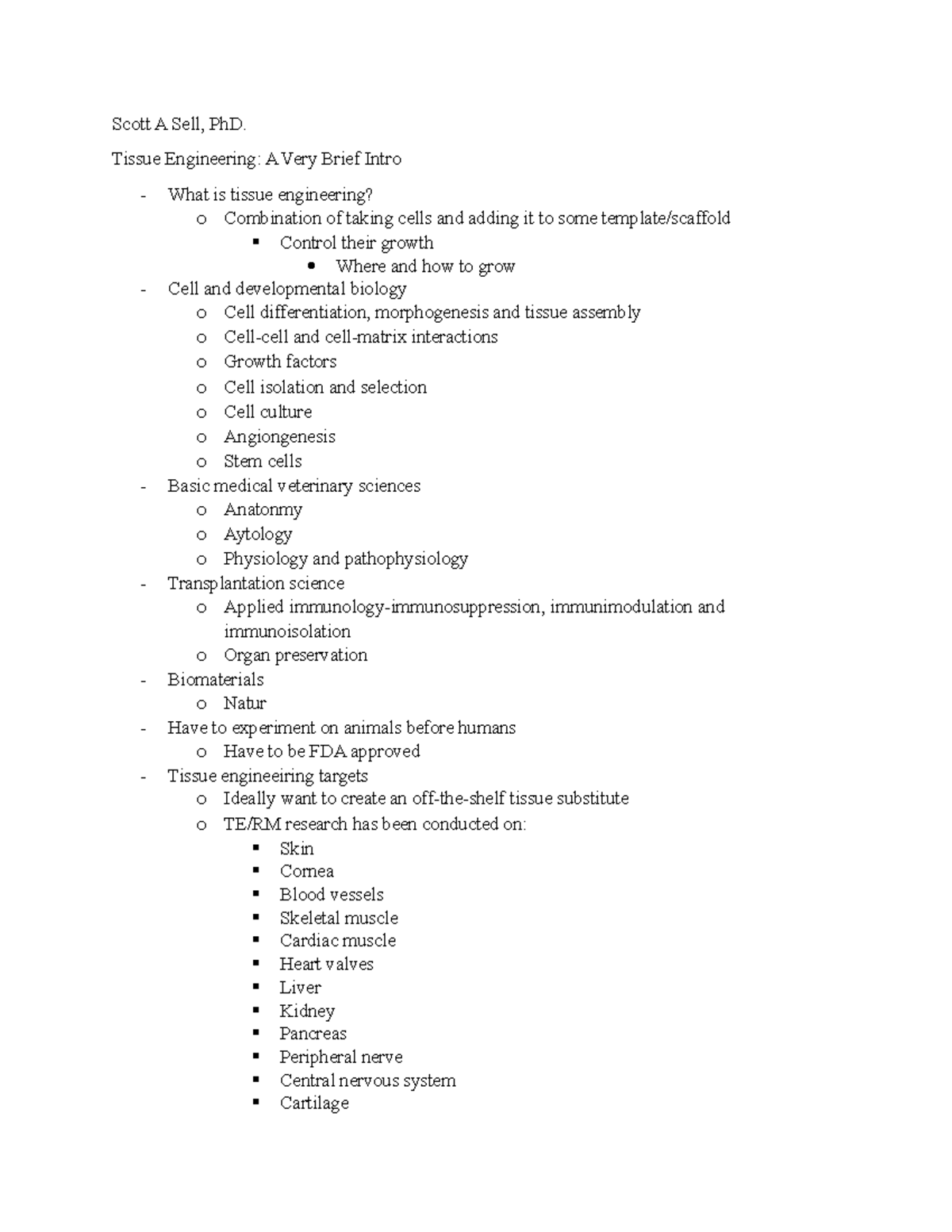 phd tissue engineering