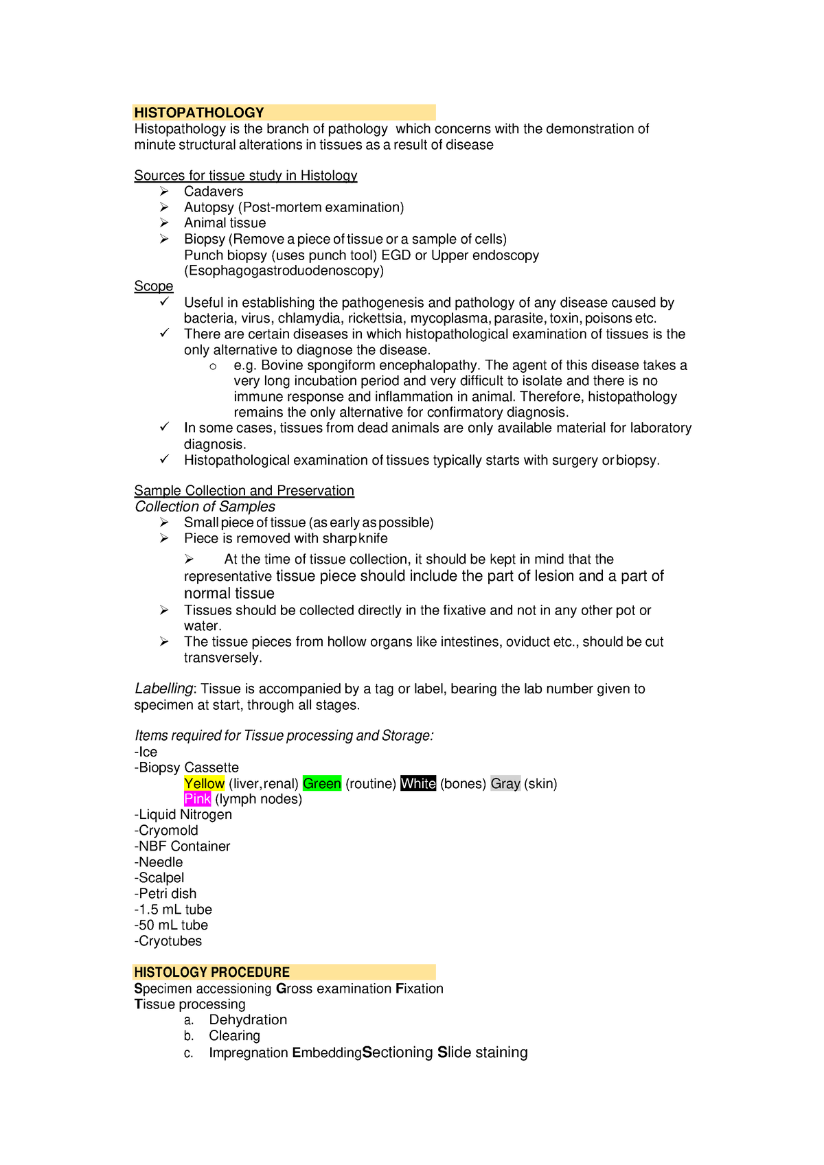 Histopathology Intro - The methods of tissue examination may vary ...