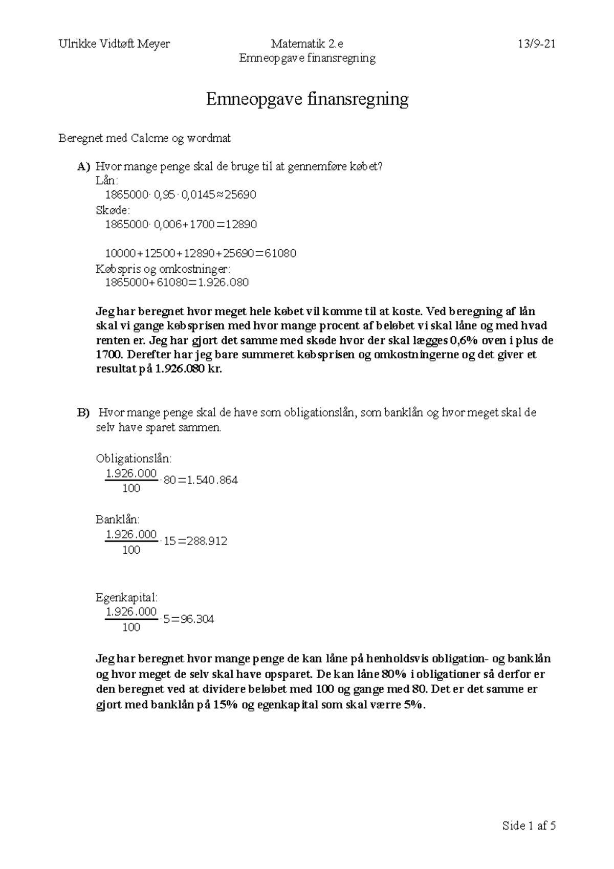 Lineær Programmering, øvelsesmaterialer. - Emneopgave Finansregning ...