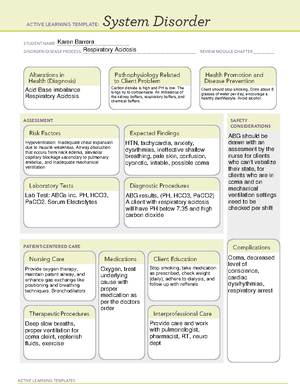 Cholecystitis - ACTIVE LEARNING TEMPLATES System Disorder STUDENT NAME ...