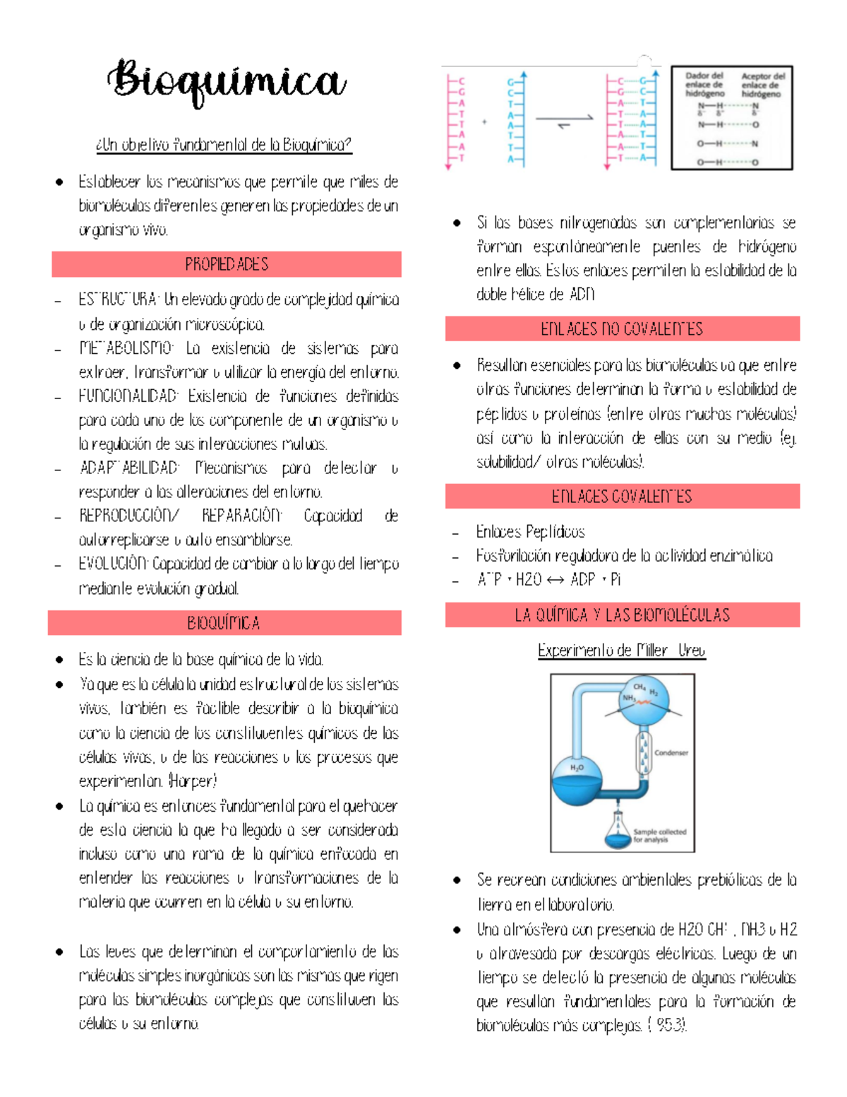 1 Bioquímica APUNTE BIOCA objetivo fundamental de la Bioquímica