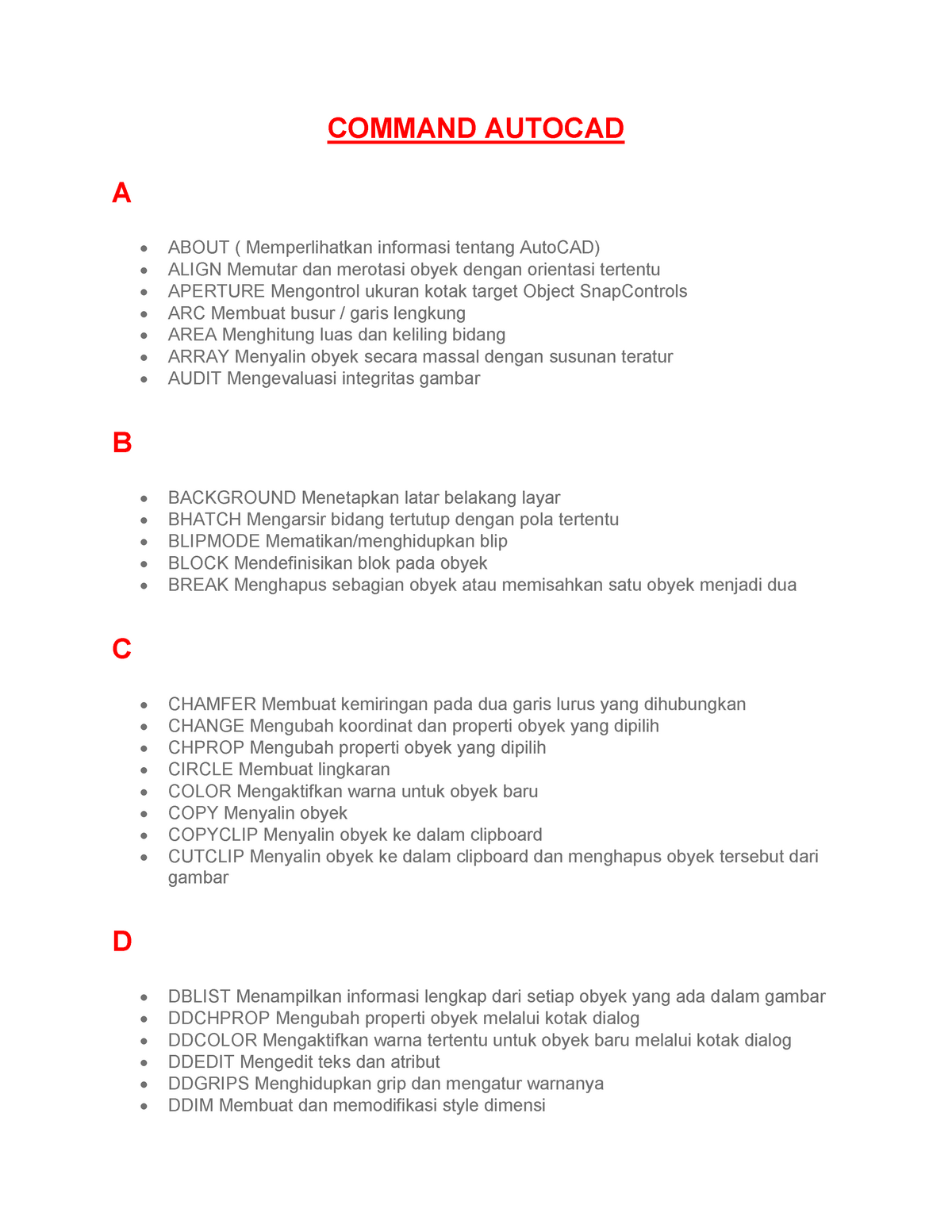 Command Autocad - Comand Cad - COMMAND AUTOCAD A ABOUT ( Memperlihatkan ...