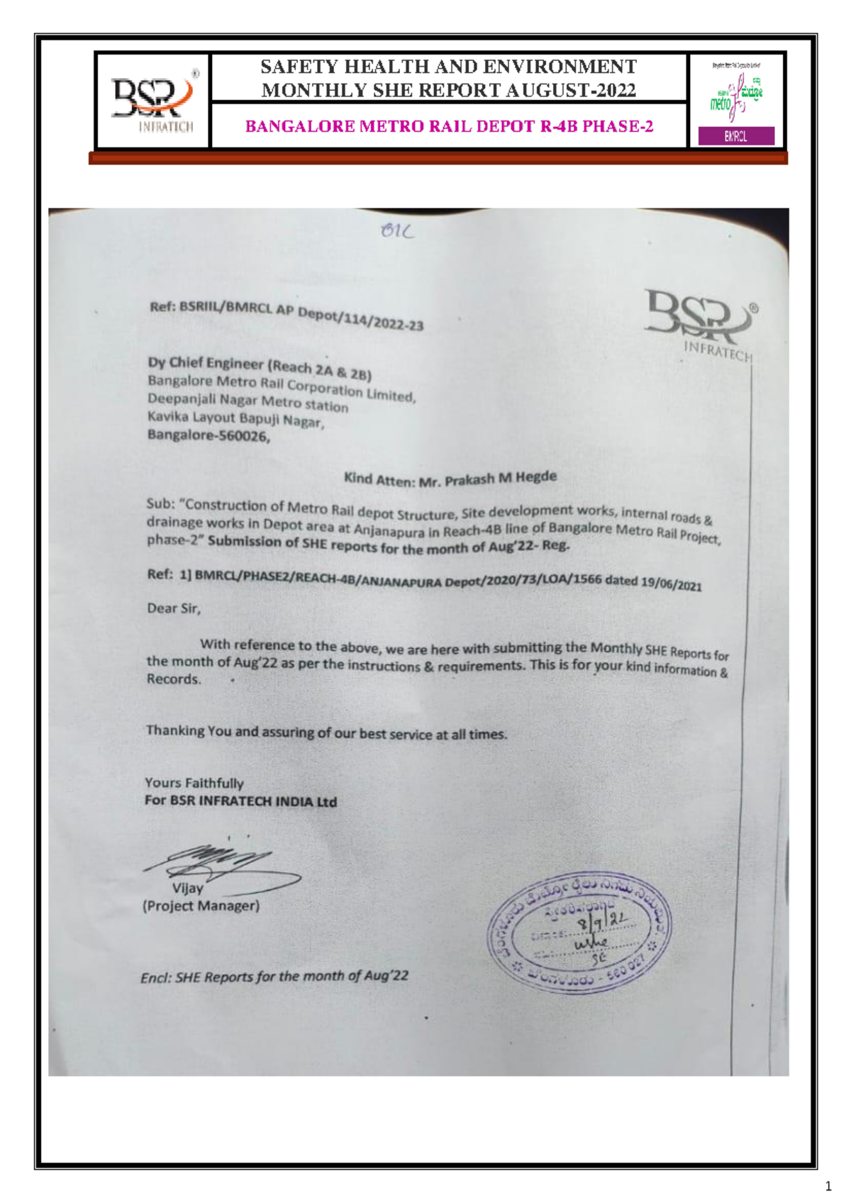 R4B Final Monthly SHE Report, August-22 - MONTHLY SHE REPORT AUGUST ...