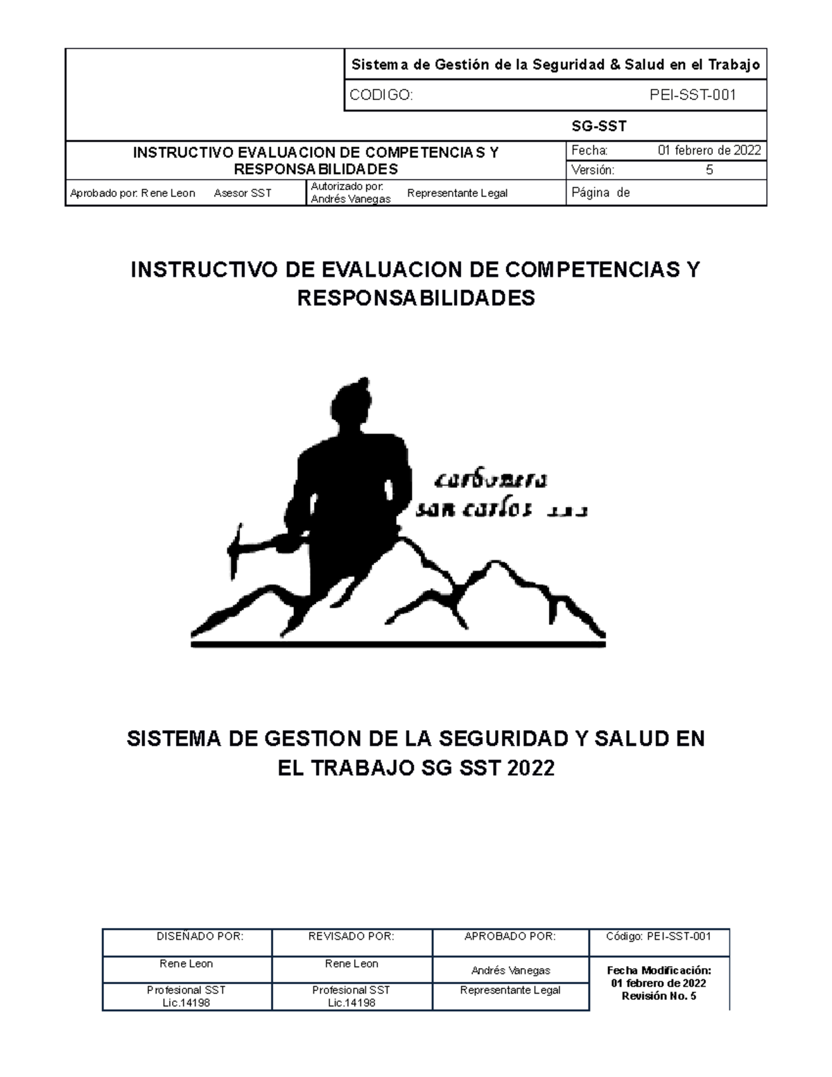 5 PEI SST 001 Instructivo De Evaluacion De Competencias Y ...