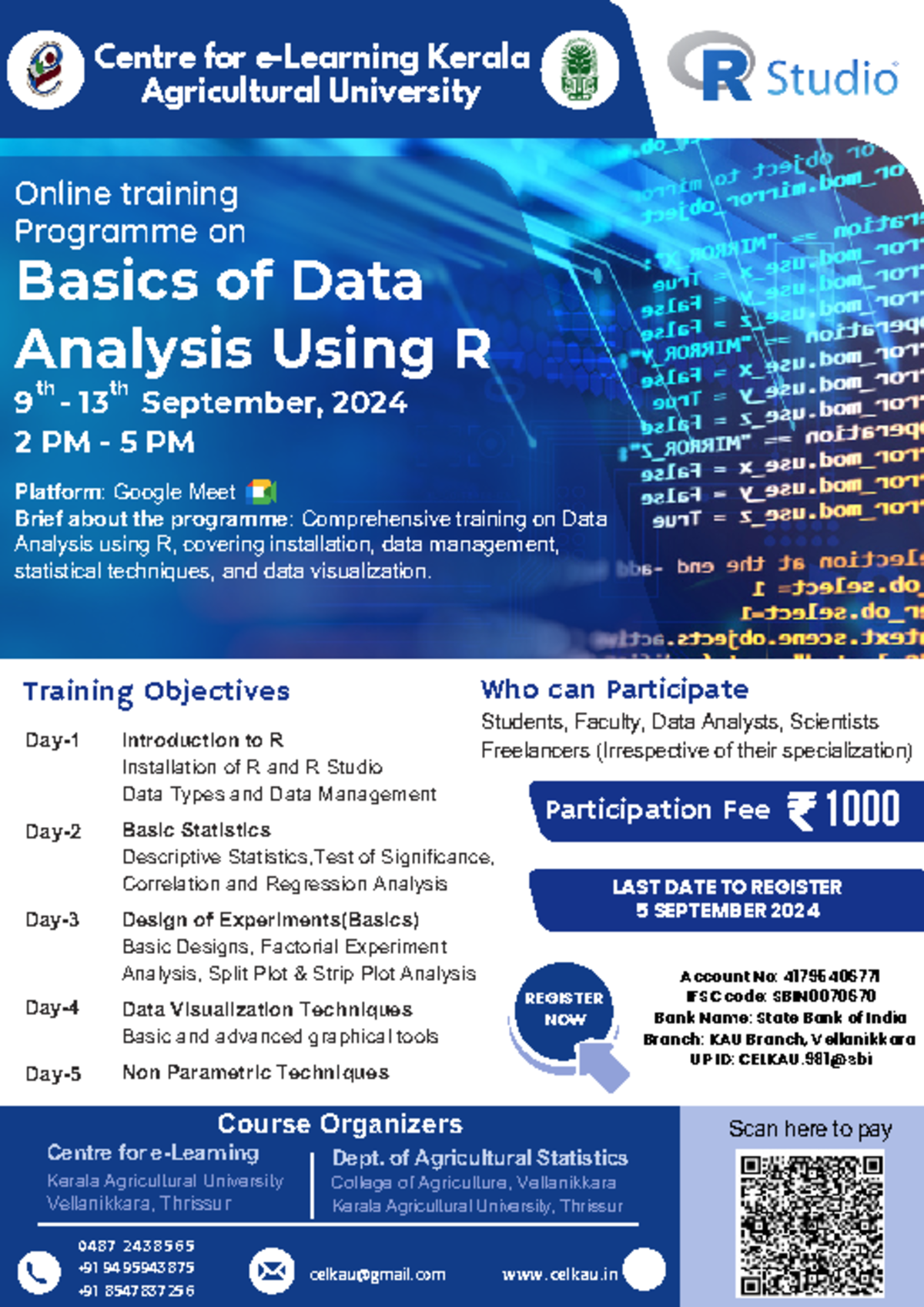 Basics of Data Analysis Using R Flyer - Centre for e-Learning Kerala ...