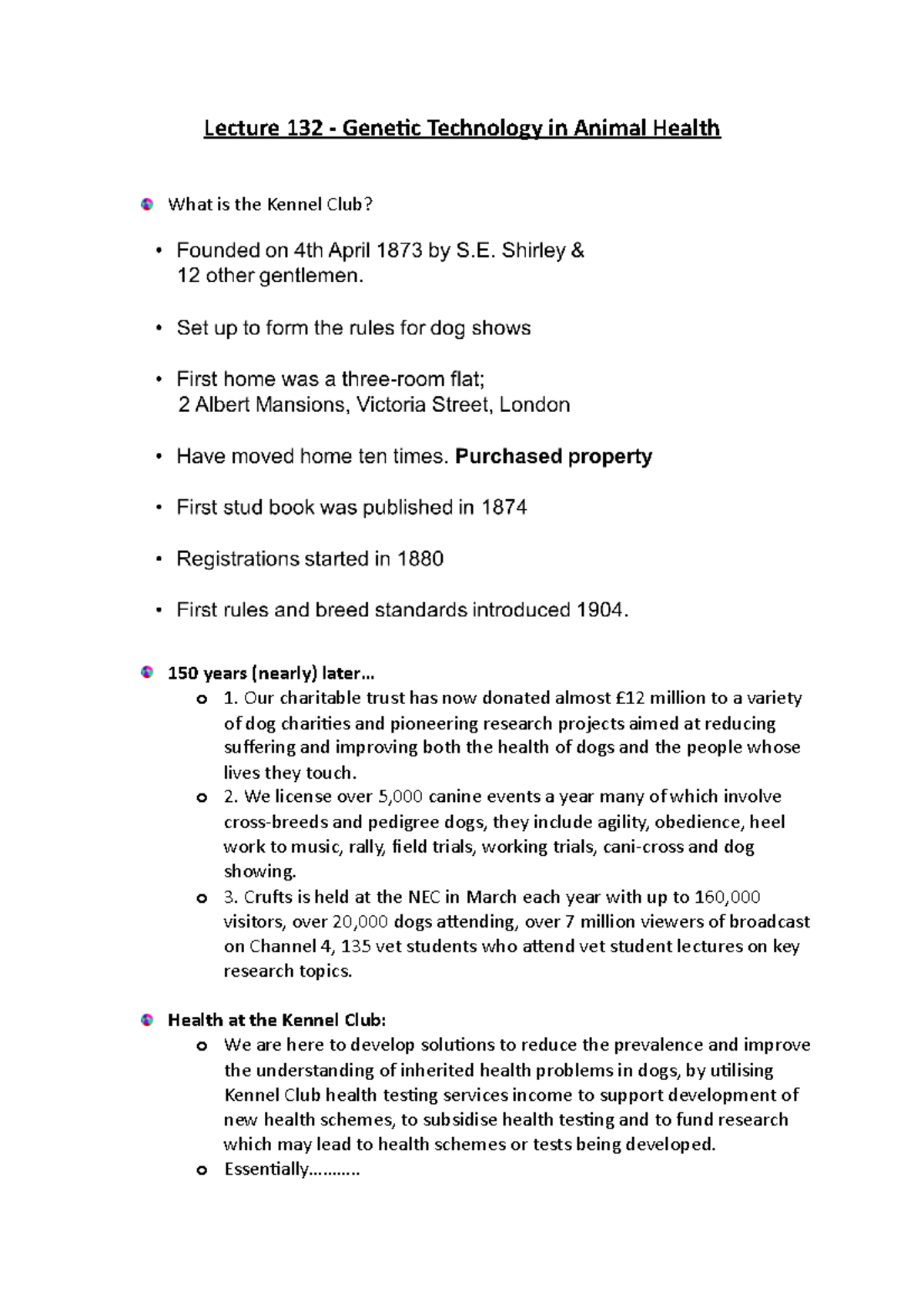 Lecture 132 Technology in Animal Health .. o 1. Our