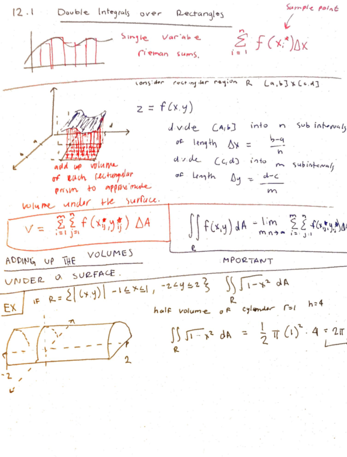 1024 12.1 Double Integrals Over Rectangles - over Rectangles 12. Surple ...