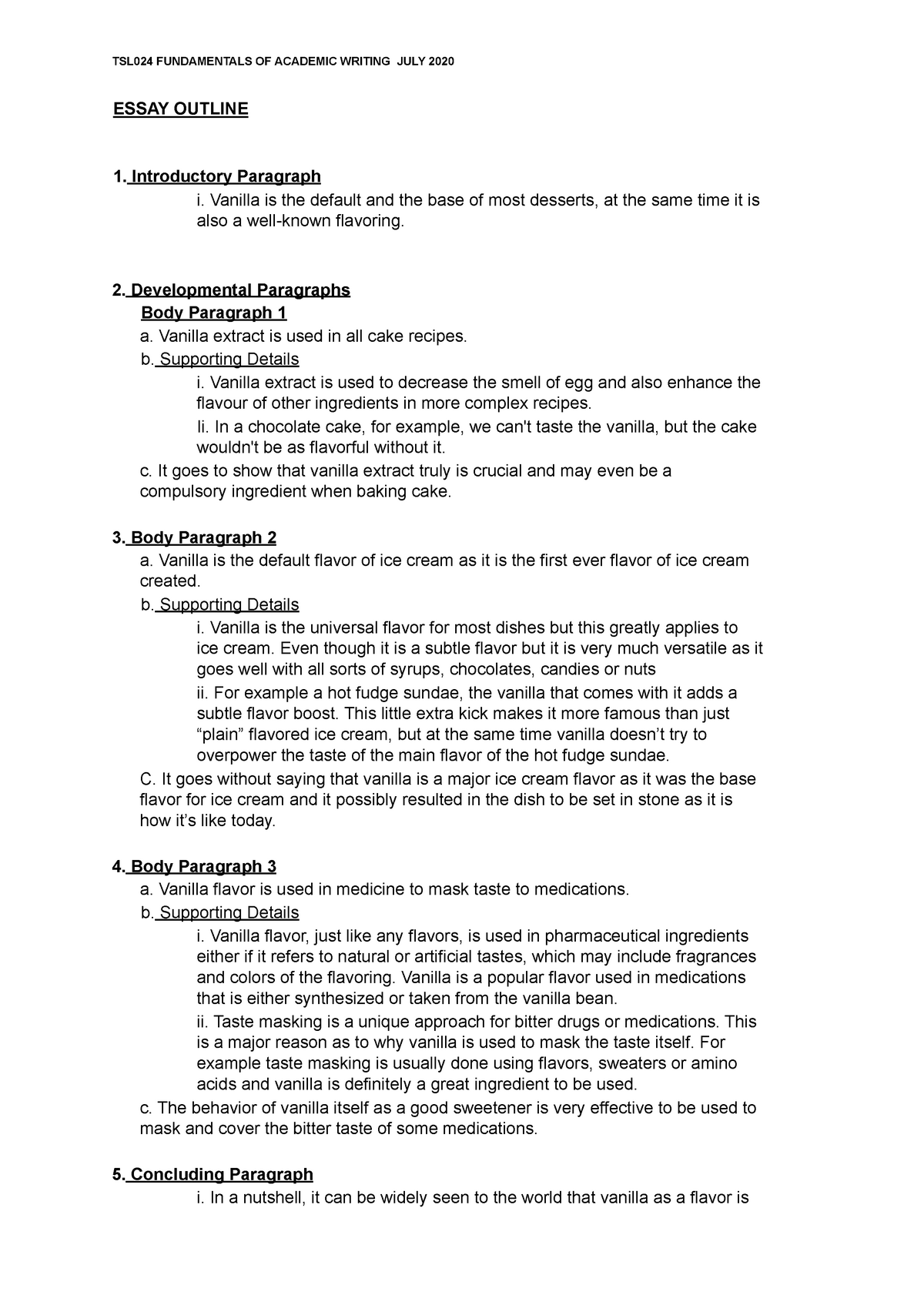 Fundamentals of Writing: Essay outline for Essay - UiTM - Studocu