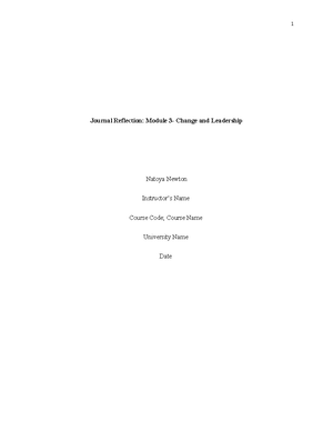 Reflective Journal Example 1 - Reflective Journal Module 2: Diversity ...