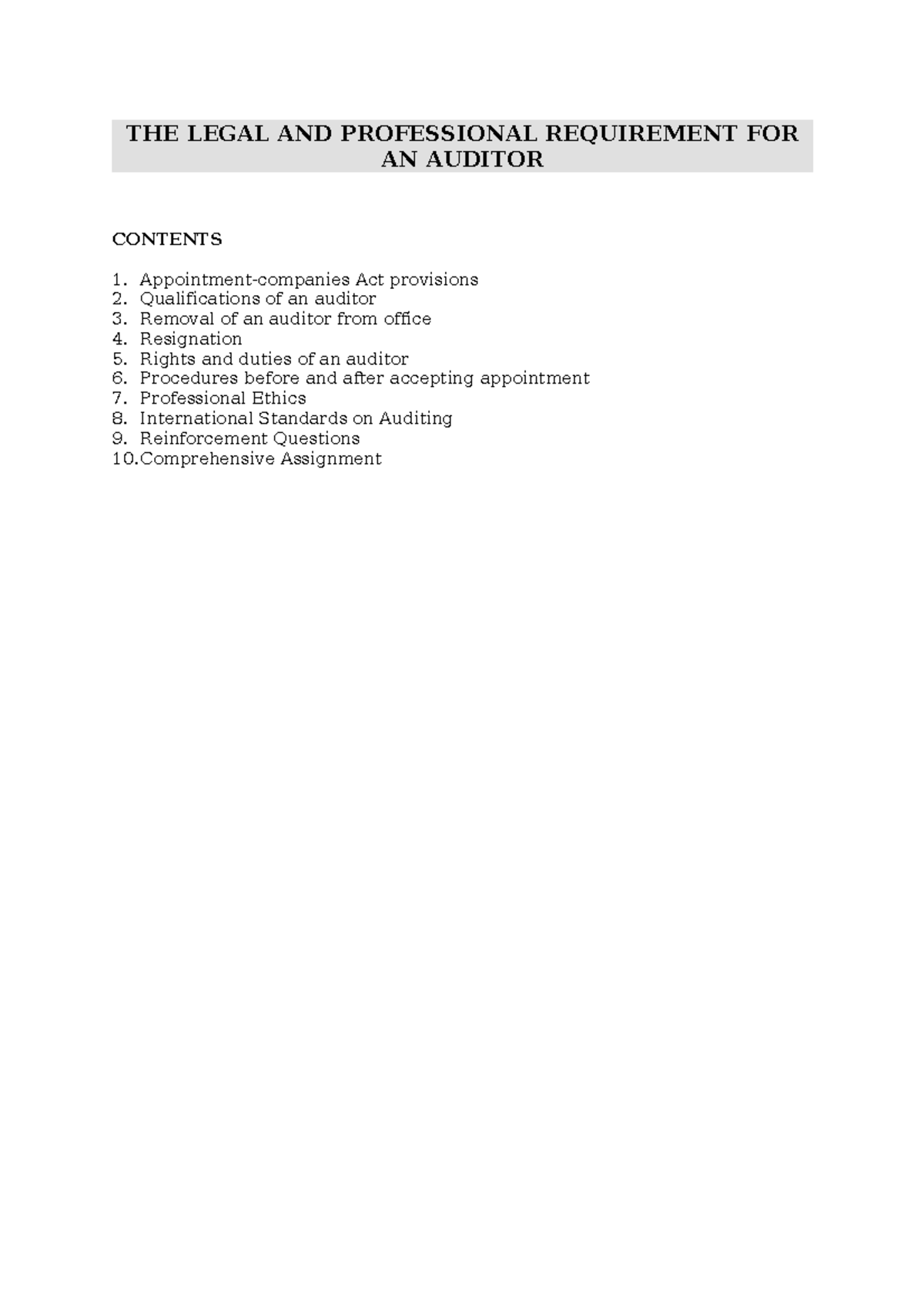 L04-THE Legal AND Professional Requirement FOR AN Auditor - THE LEGAL ...