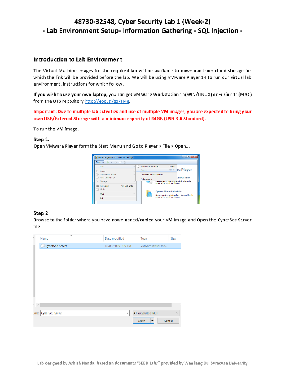 Cyber Security 1 - Lab Environment Setup- Information Gathering - SQL ...