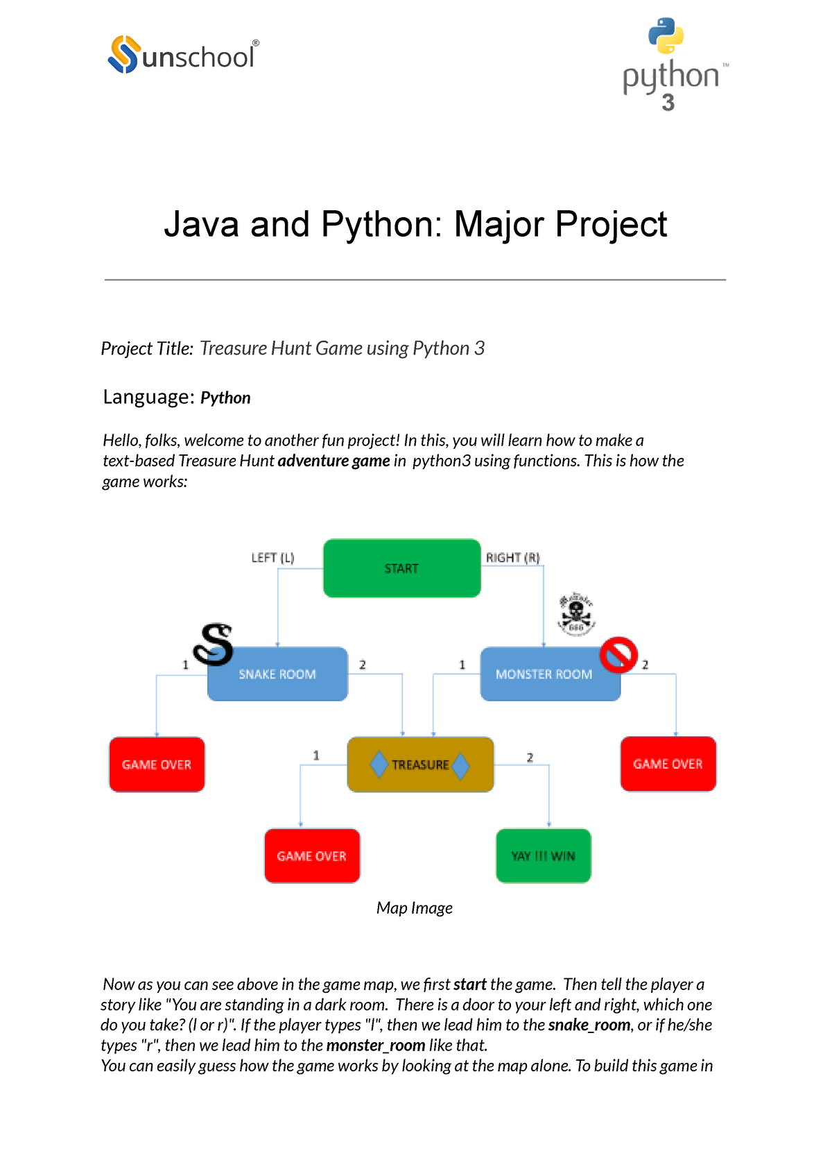 Java and Python Major Project - Java and Python: Major Project Project  Title: Treasure Hunt Game - Studocu