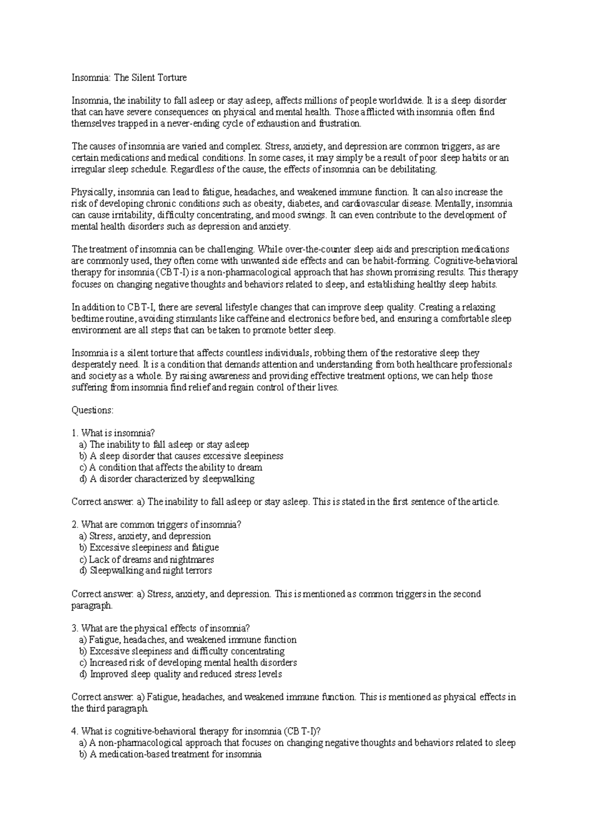 GEO-7257-Lab - Geology notes - Insomnia: The Silent Torture Insomnia ...