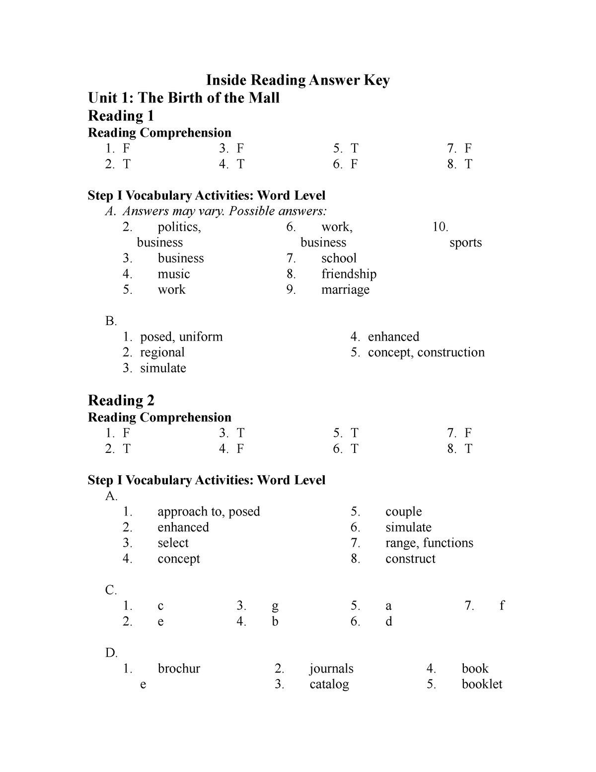 Reading answer. Inside reading 1 answer Keys. Inside reading 1 ответы. Inside reading 2 answer Key. Inside reading 3 answer Key.