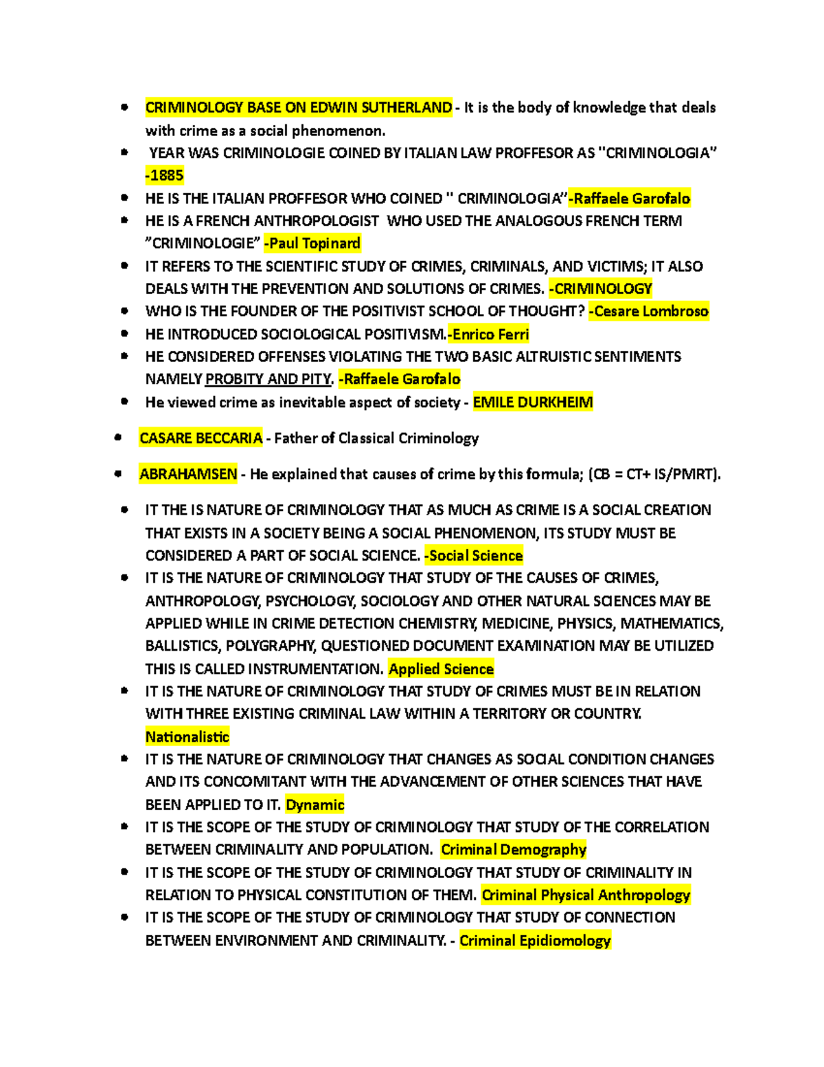 Reviewer CRIM1B - CRIMINOLOGY BASE ON EDWIN SUTHERLAND - It Is The Body ...