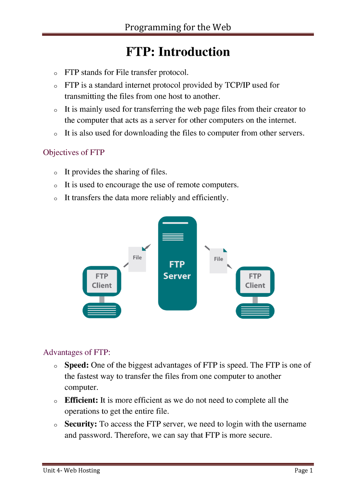 FTP - FTP File Transfer Protocal - FTP: Introduction O FTP Stands For ...