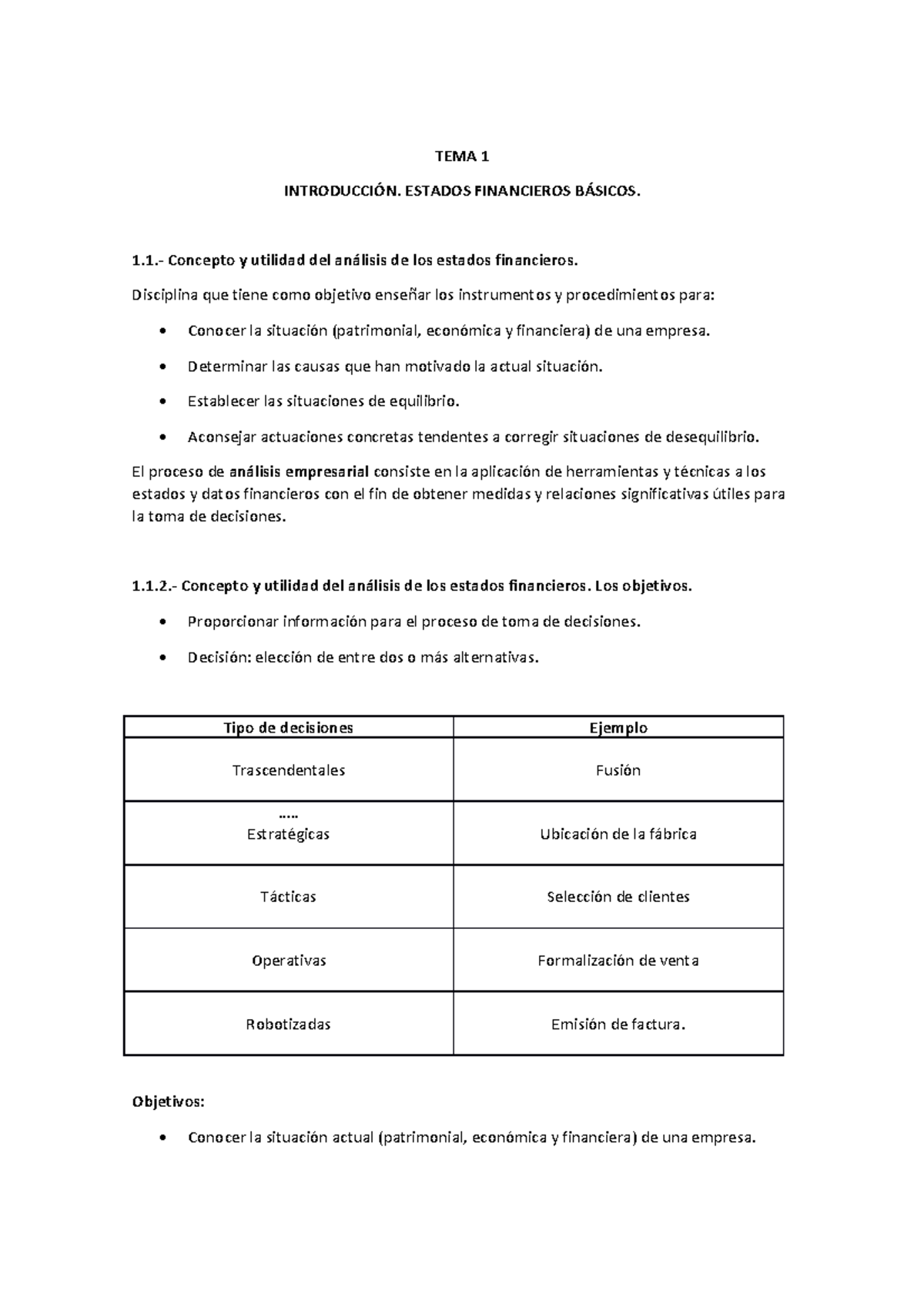 TEMA 1 apuntes parcial - Análisis de Estados Financieros - UAB - Studocu
