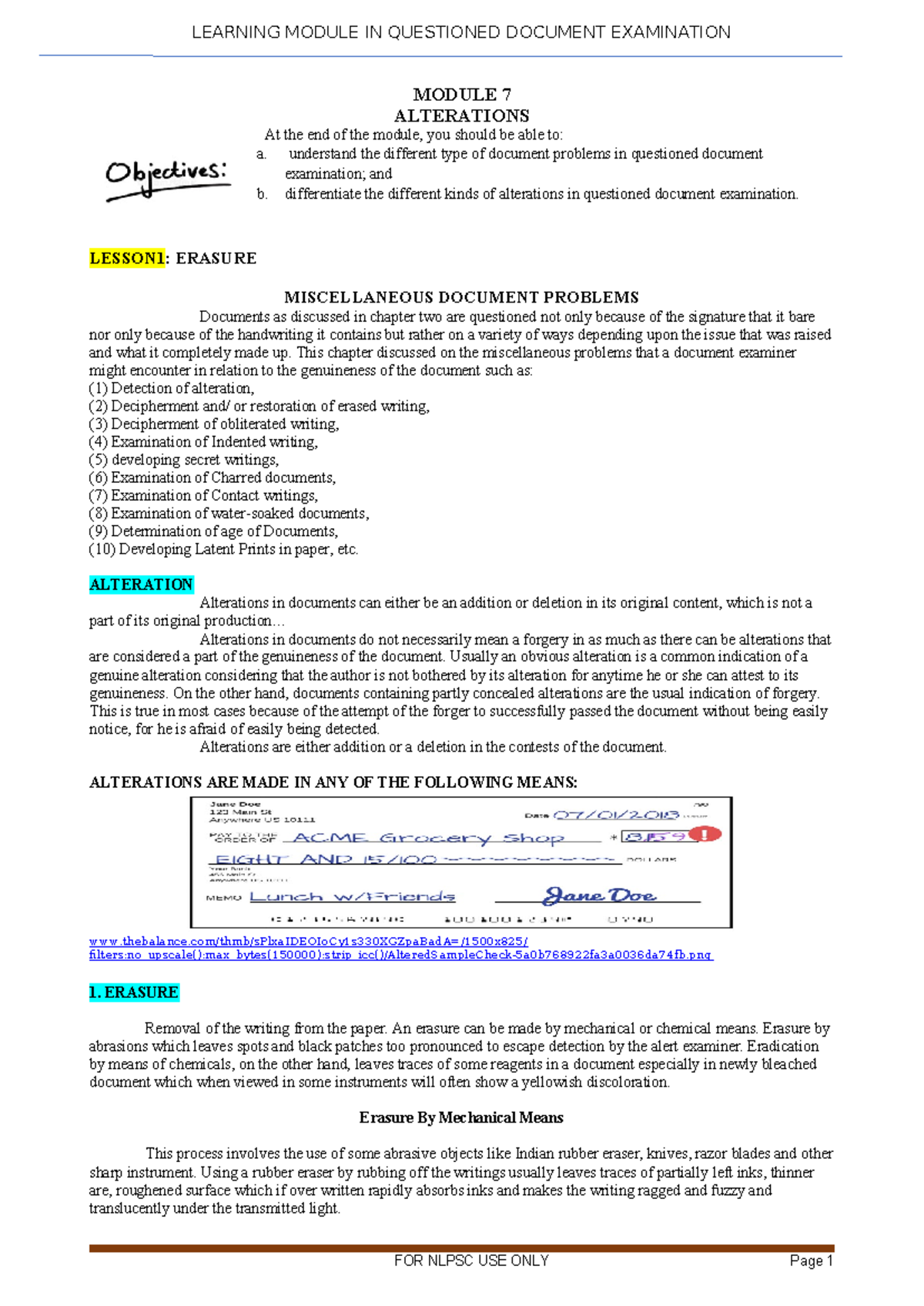 Module-7-forgery alteration-QDE-modified-3A - MODULE 7 ALTERATIONS At ...