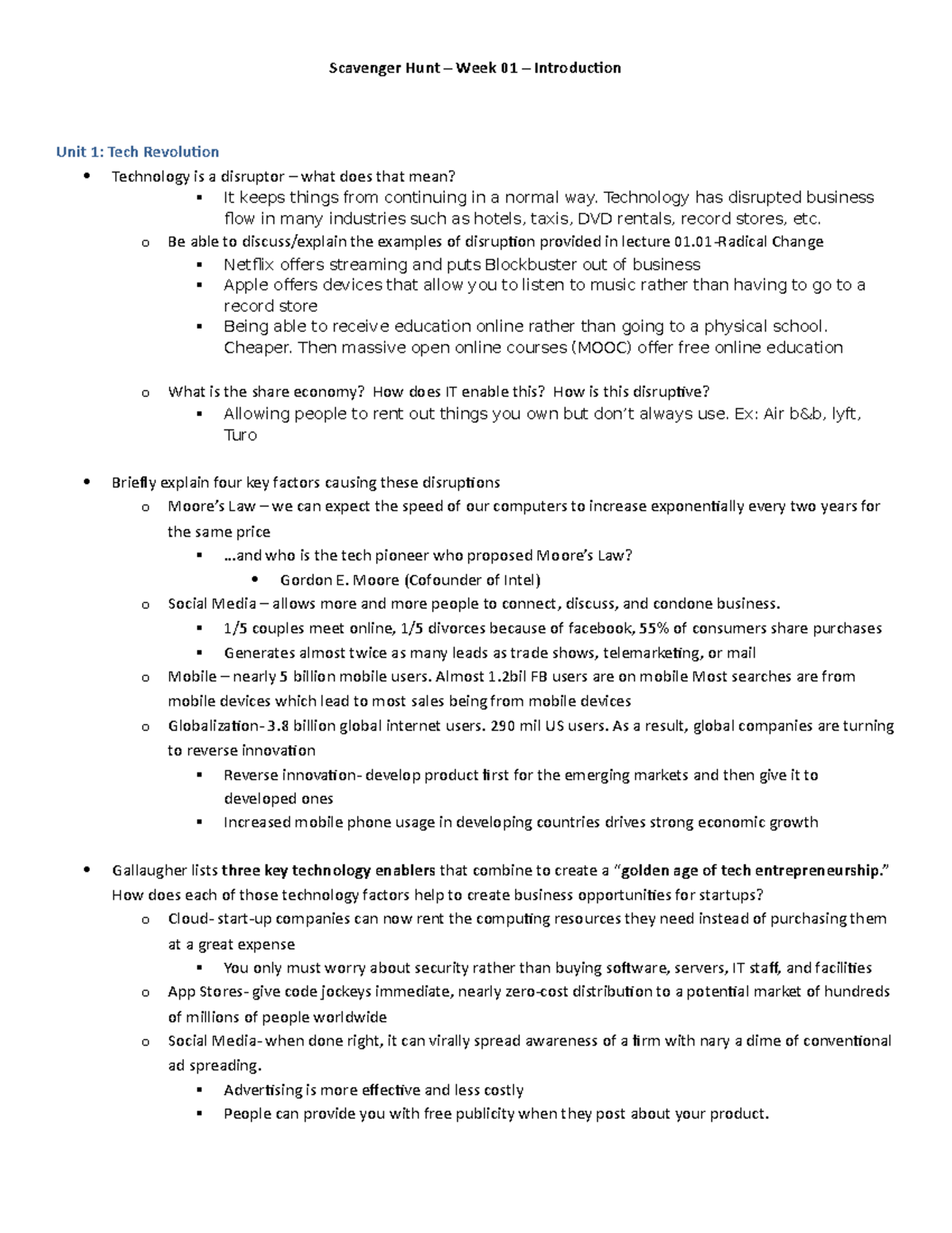 Week 1 Study Guide - Lecture notes 1 - Scavenger Hunt – Week 01 ...