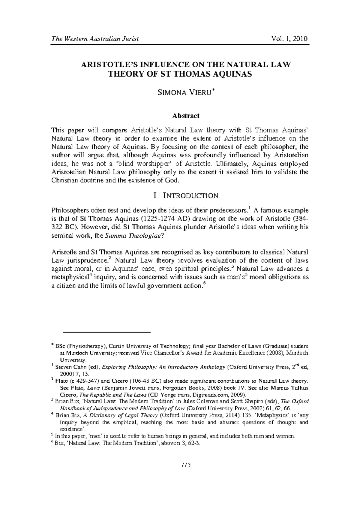 Aquinas ON Natural LAW - I WANT NOTES - ARISTOTLE’S INFLUENCE ON THE ...