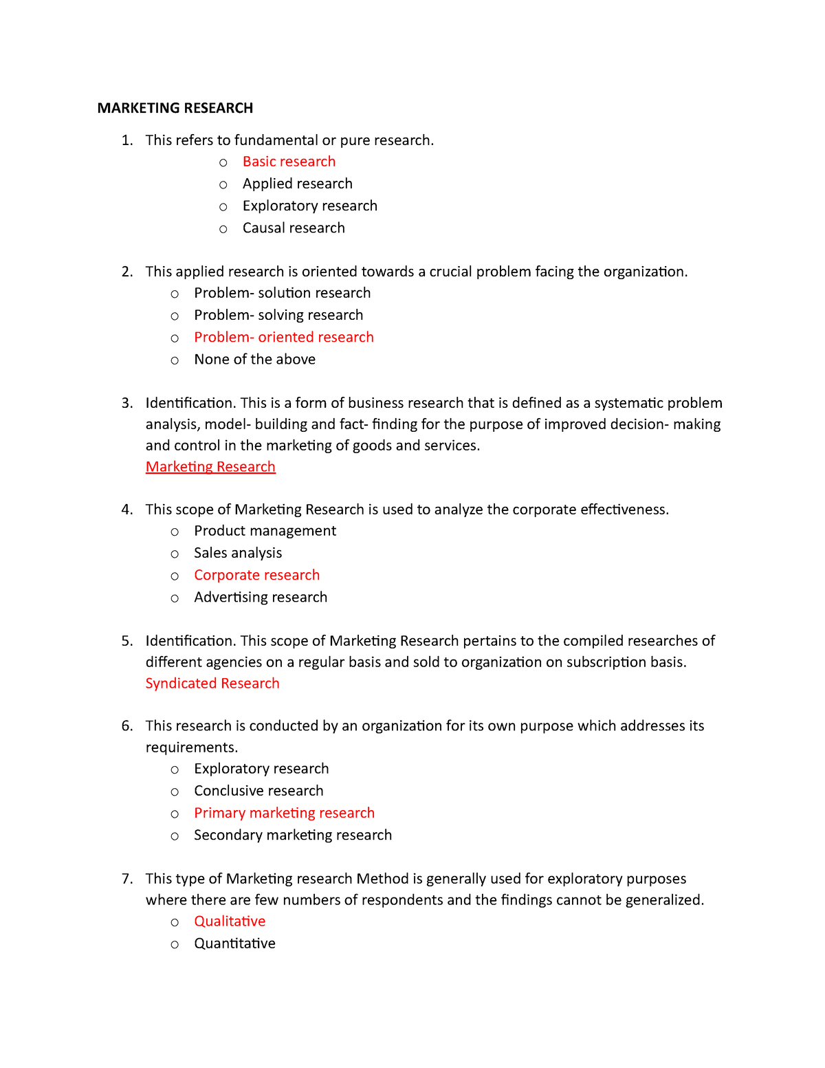 market research quiz