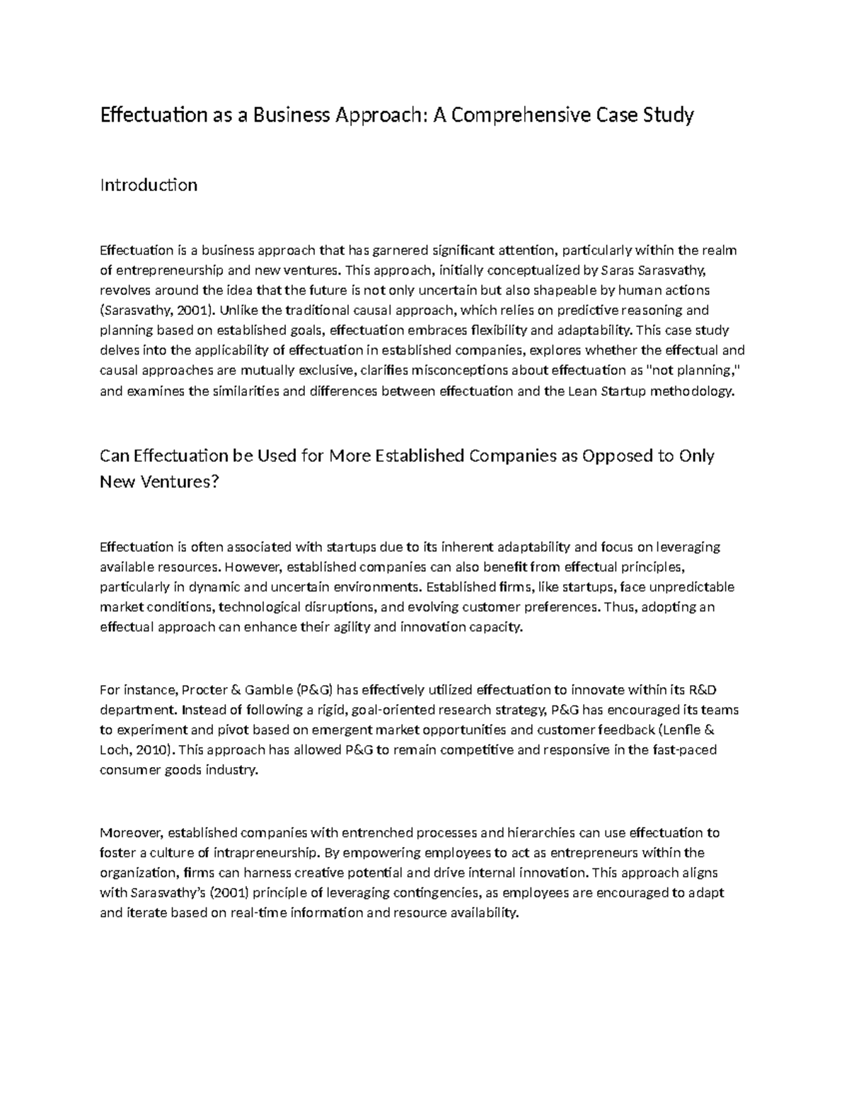 Week 5 Effectuation as a Business Approach - Effectuation as a Business ...