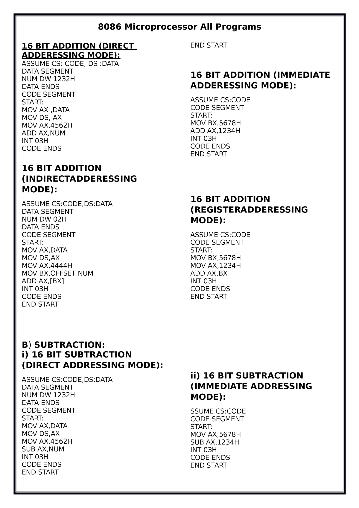 8086 Programs - 8086 Microprocessors - 8086 Microprocessor All Programs ...