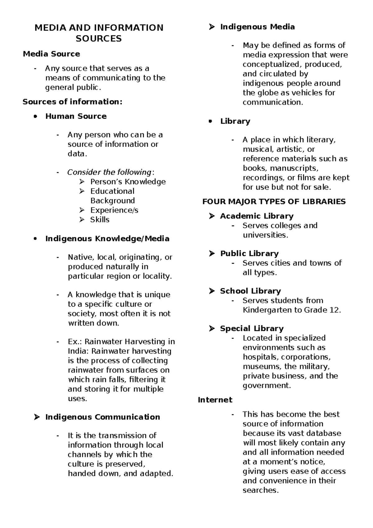 Media AND Information: SOURCES - MEDIA AND INFORMATION SOURCES Media ...