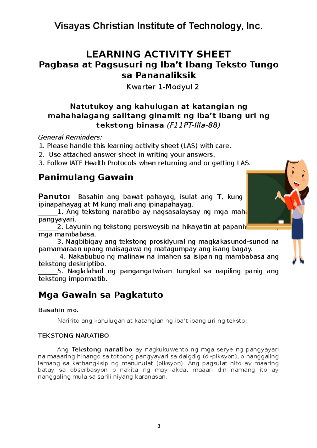 Pagbasa at Pagsusuri 2 - i want to use this as an lecture for my ...